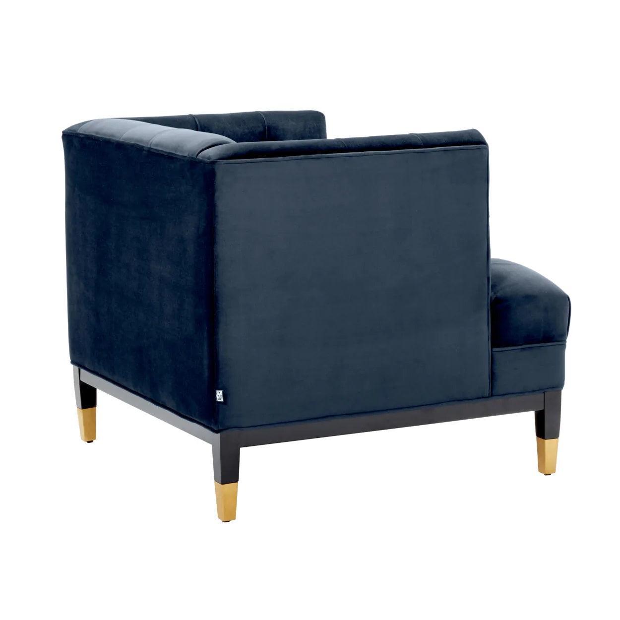 Fotel aksamitny CASTELLE granatowy Eichholtz Eye on Design
