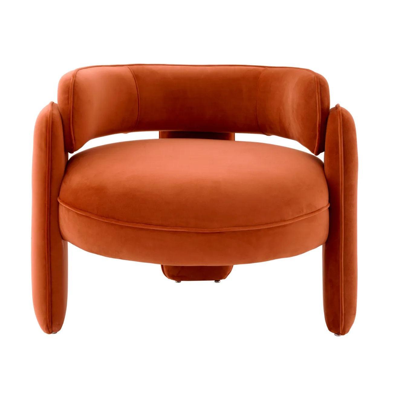 Fotel aksamitny CHAPLIN pomarańczowy Eichholtz Eye on Design