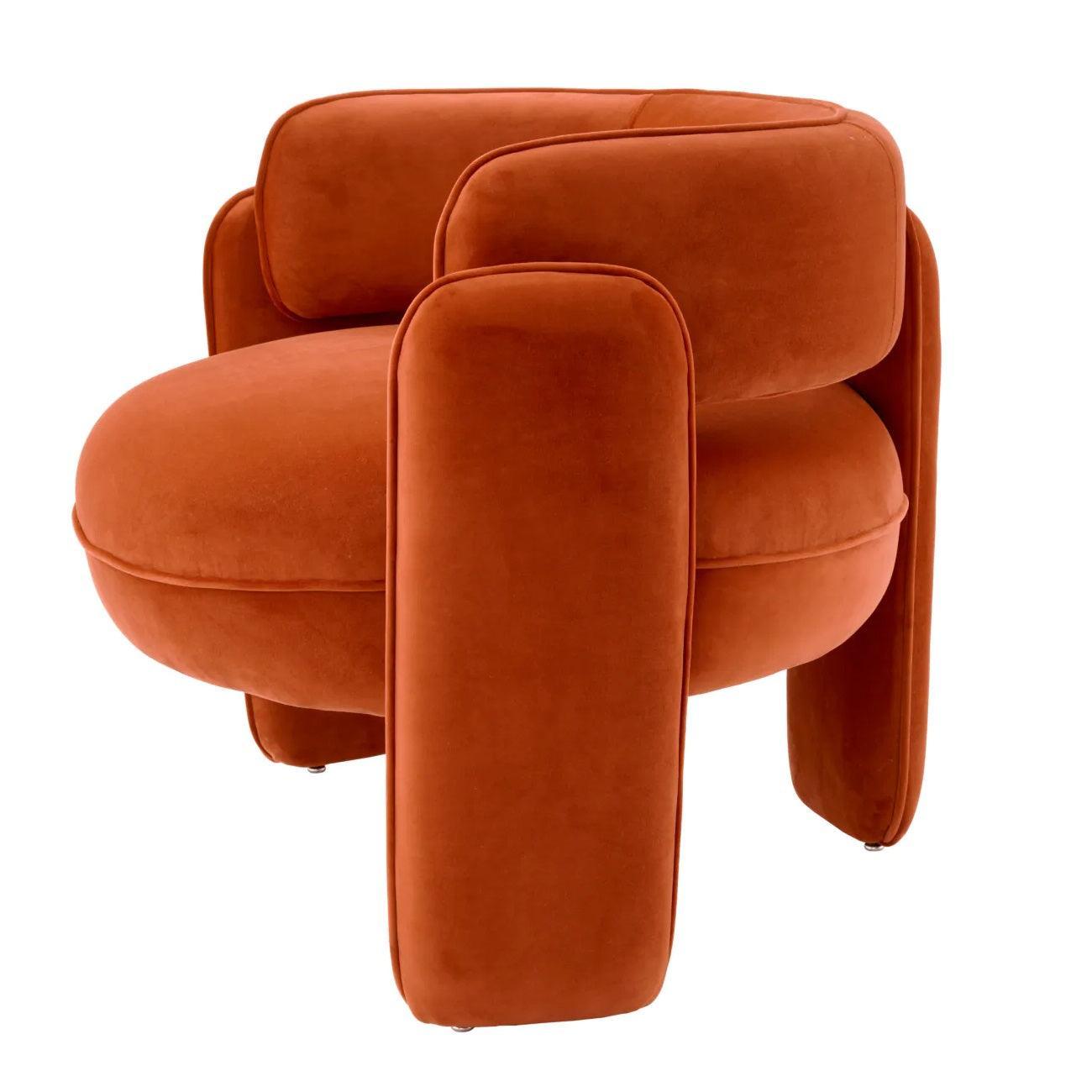 Fotel aksamitny CHAPLIN pomarańczowy Eichholtz Eye on Design