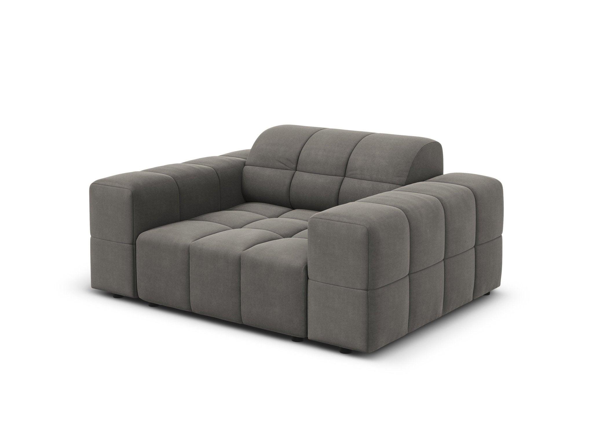 Fotel aksamitny CHICAGO szary – Cosmopolitan Design