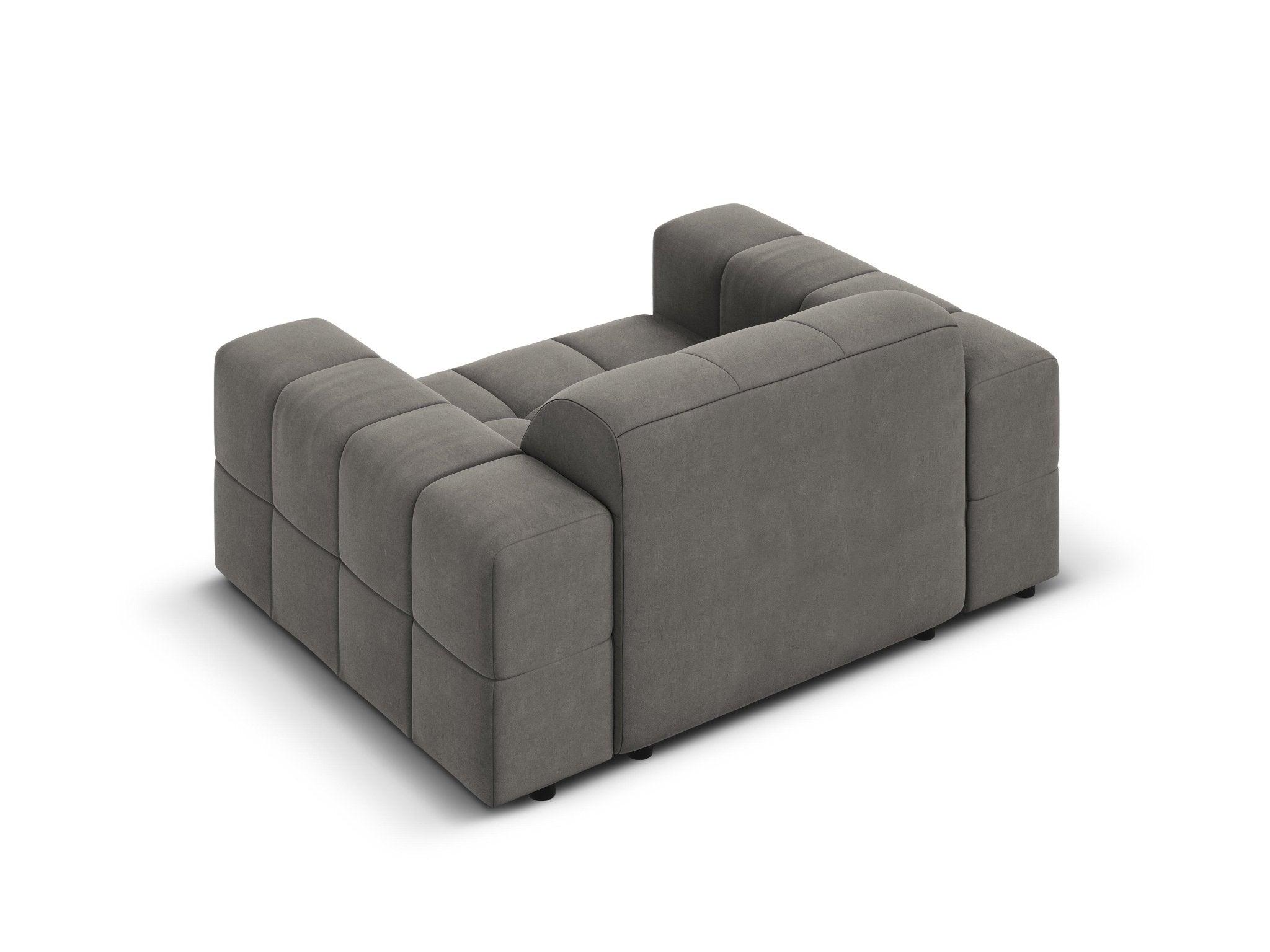 Fotel aksamitny CHICAGO szary – Cosmopolitan Design