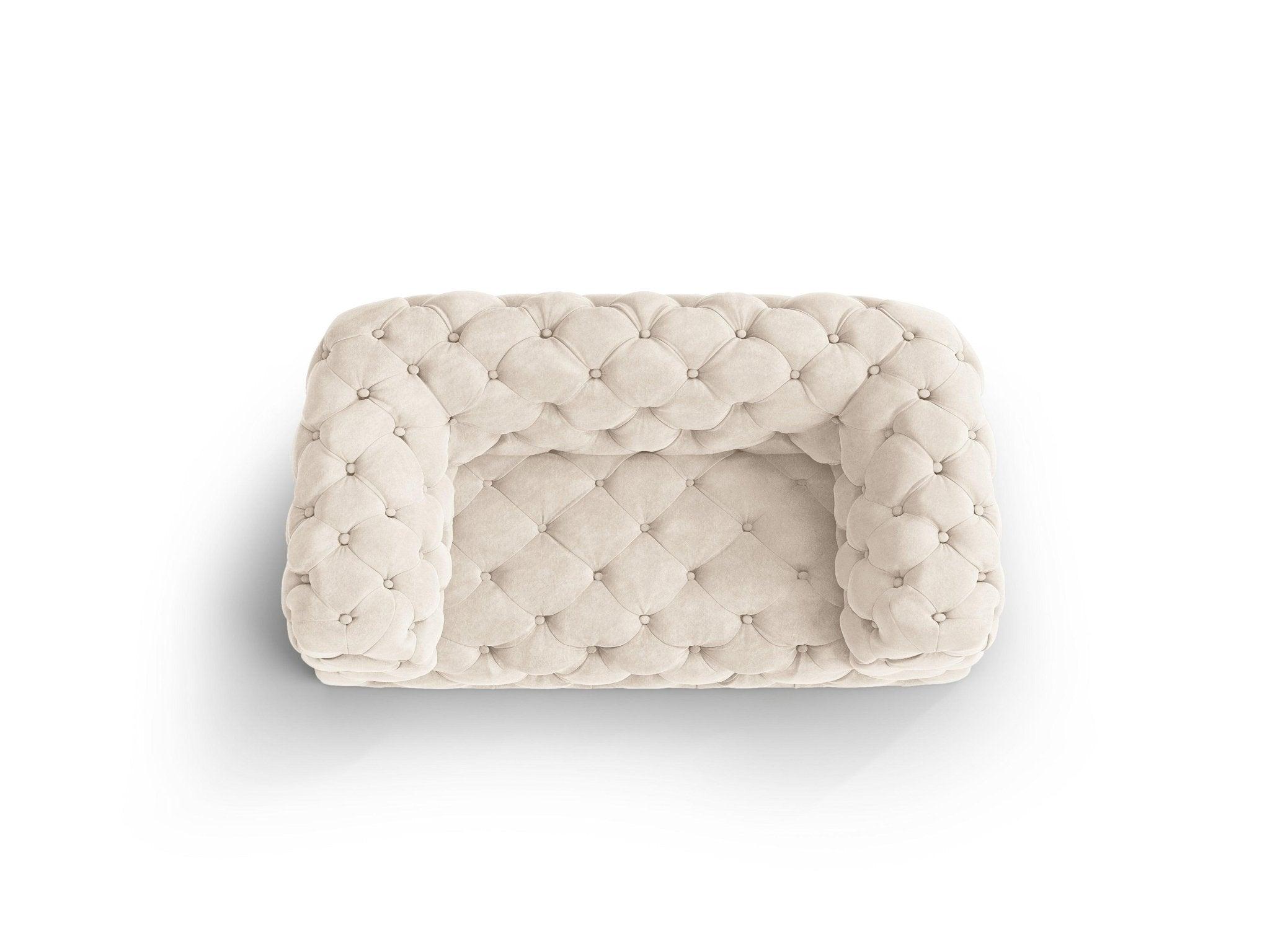 Fotel aksamitny LOGE jasnobeżowy Windsor & Co Eye on Design