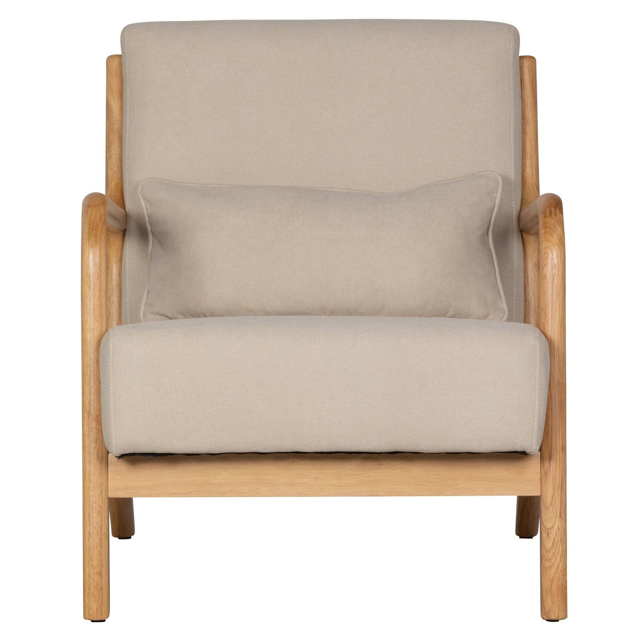 Fotel aksamitny MARK beżowy Woood Eye on Design