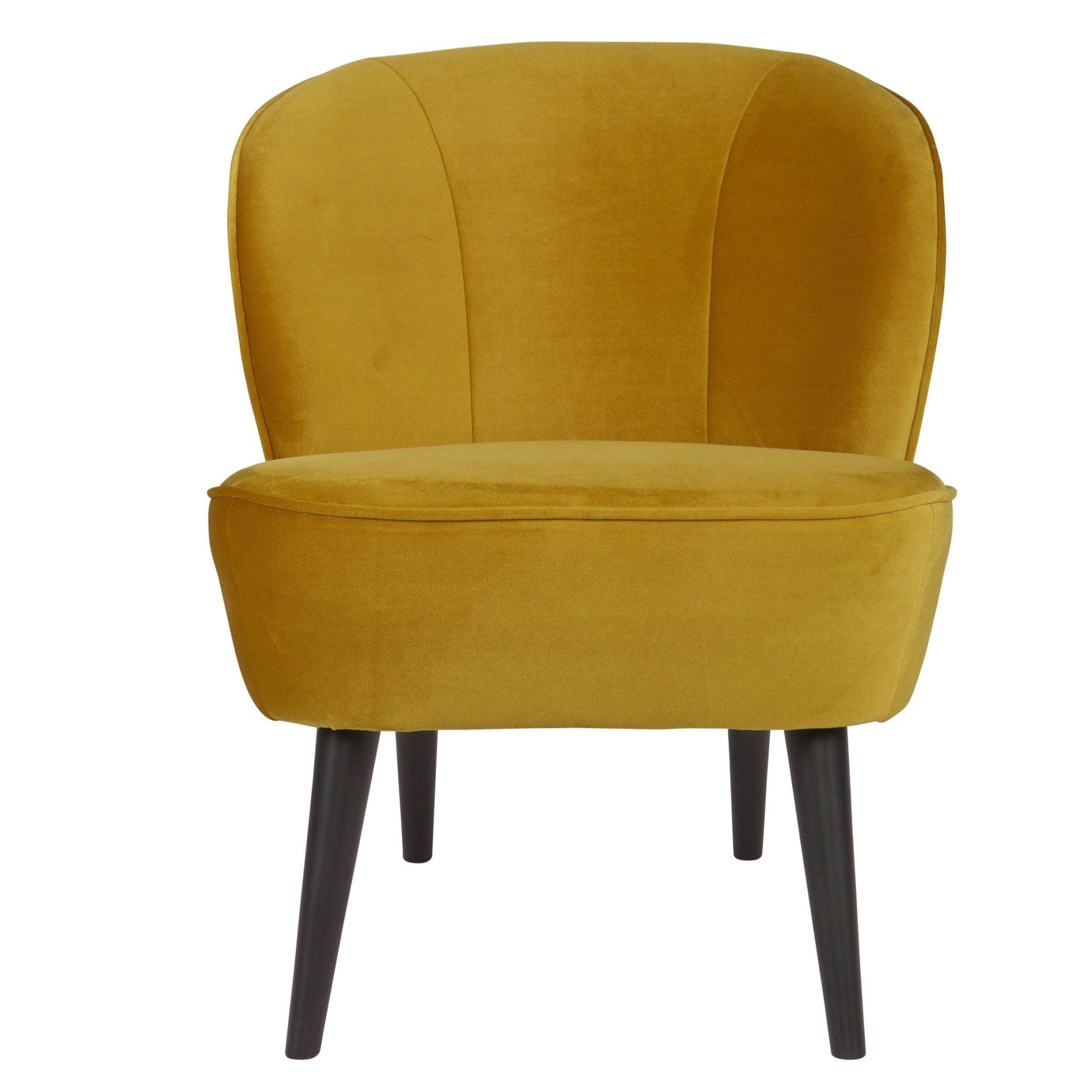 Fotel aksamitny SARA musztardowy Woood Eye on Design