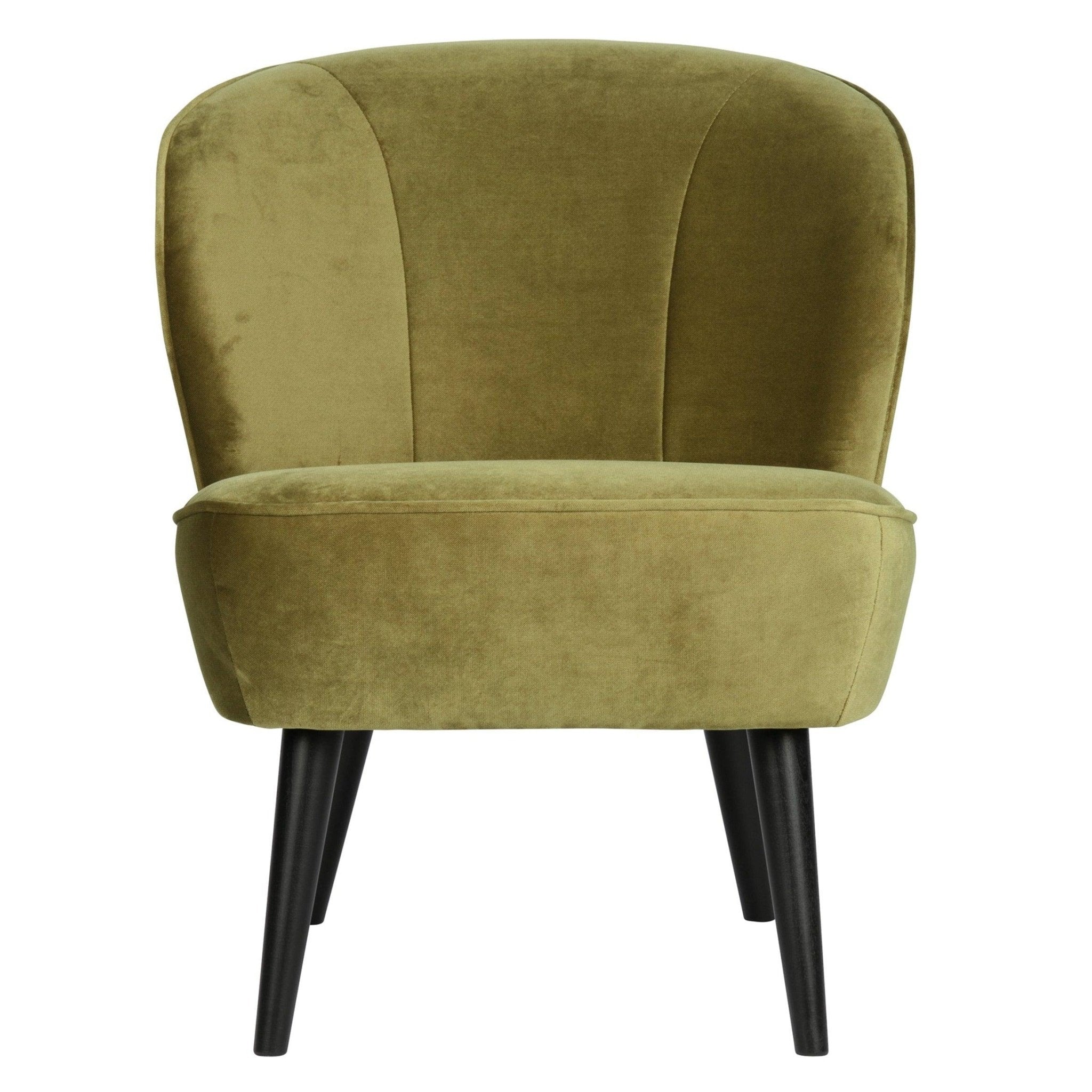 Fotel aksamitny SARA wojskowa zieleń Woood Eye on Design