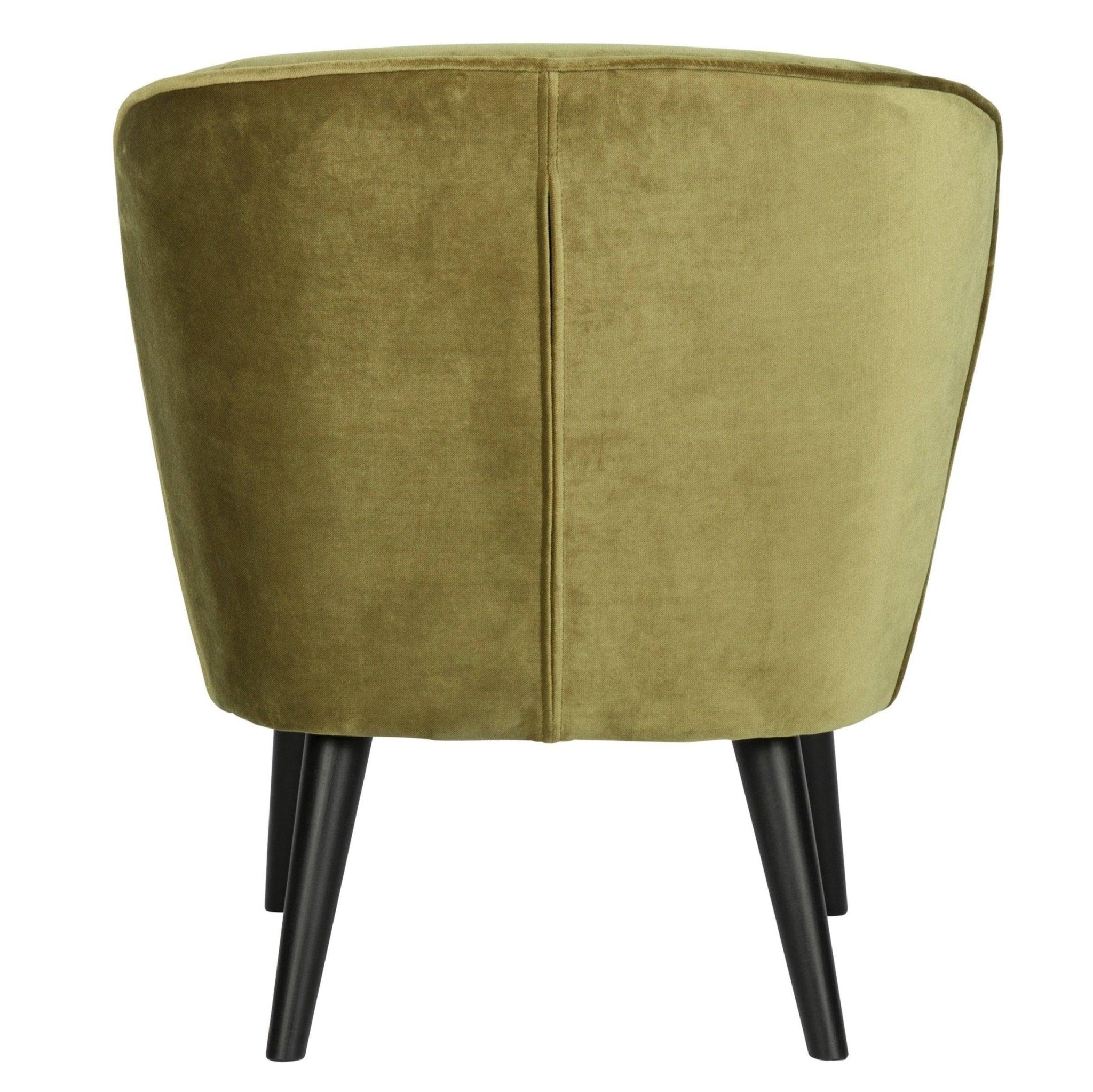 Fotel aksamitny SARA wojskowa zieleń Woood Eye on Design