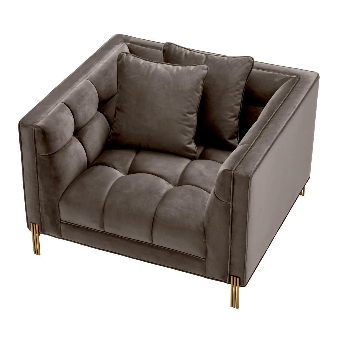 Fotel aksamitny SIENNA szary Eichholtz Eye on Design