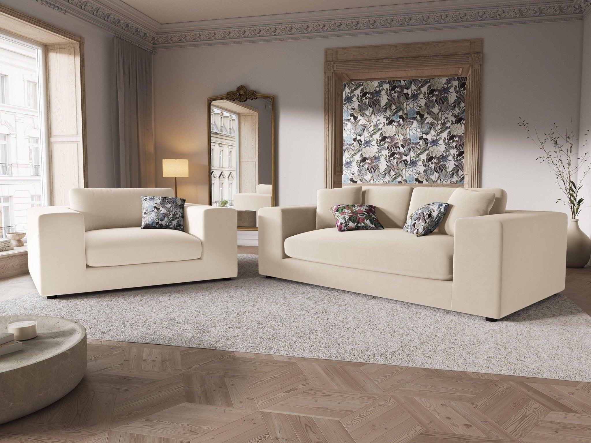 Fotel aksamitny TENDANCE beżowy CXL by Christian Lacroix Eye on Design