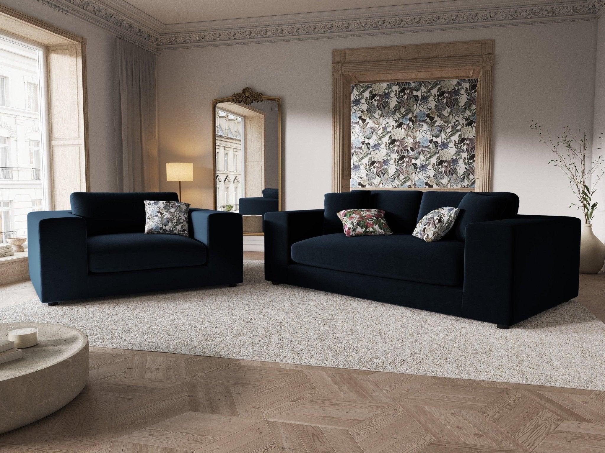 Fotel aksamitny TENDANCE granatowy CXL by Christian Lacroix Eye on Design