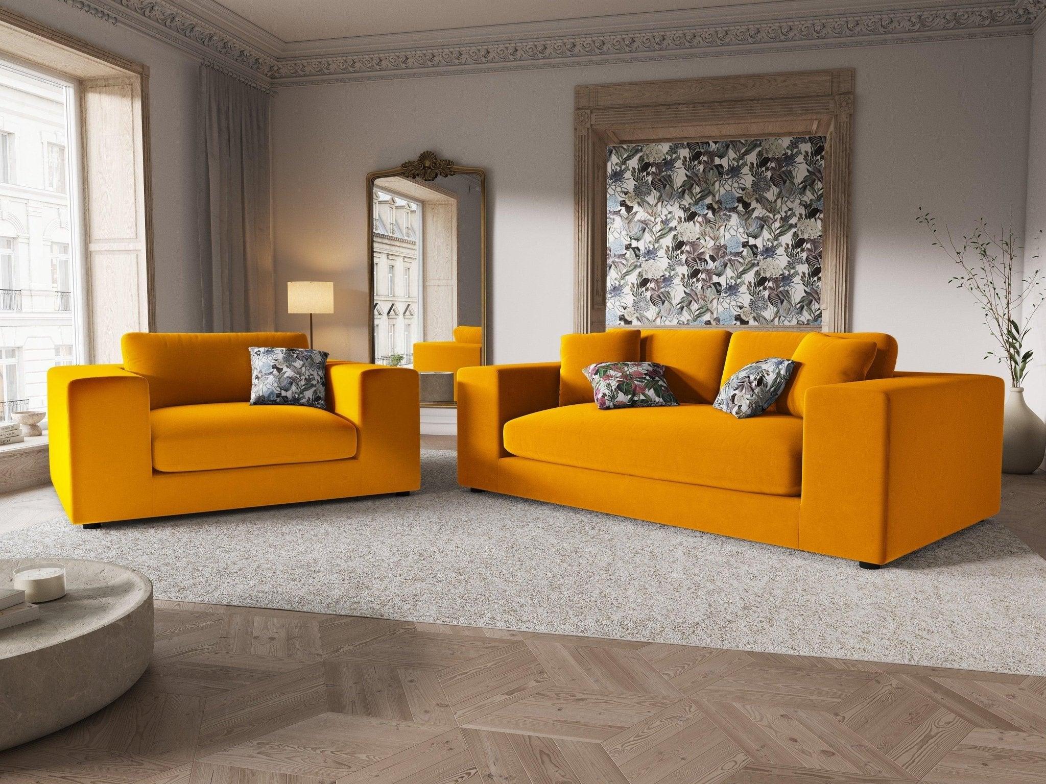 Fotel aksamitny TENDANCE musztardowy CXL by Christian Lacroix Eye on Design