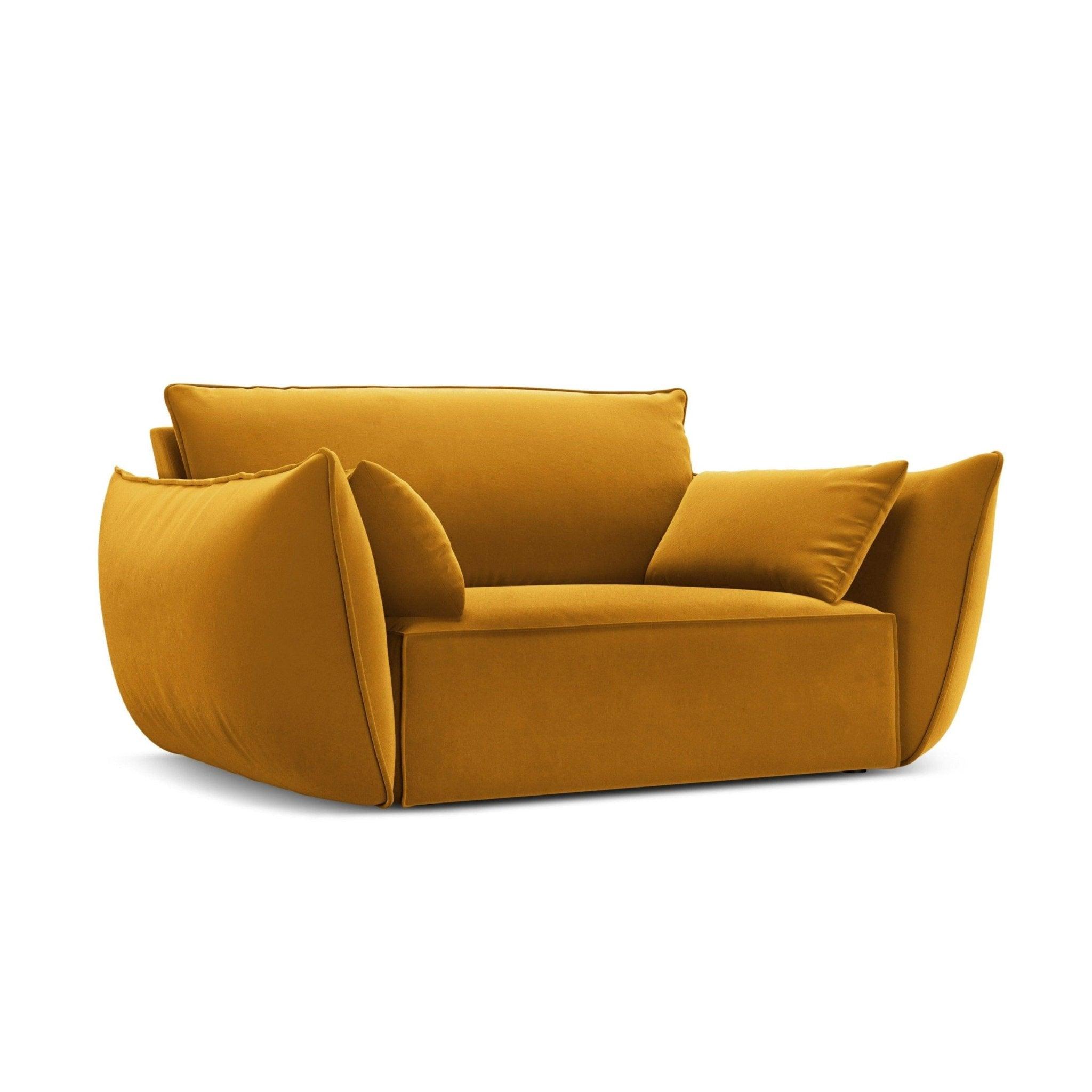 Fotel aksamitny VANDA musztardowy Mazzini Sofas Eye on Design