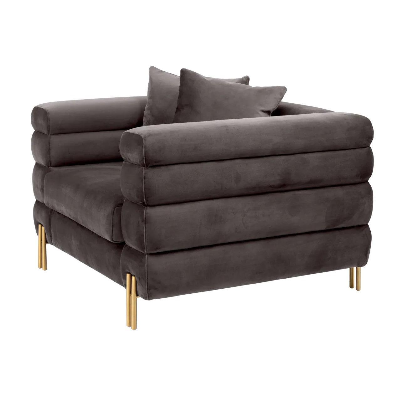 Fotel aksamitny YORK szary Eichholtz Eye on Design