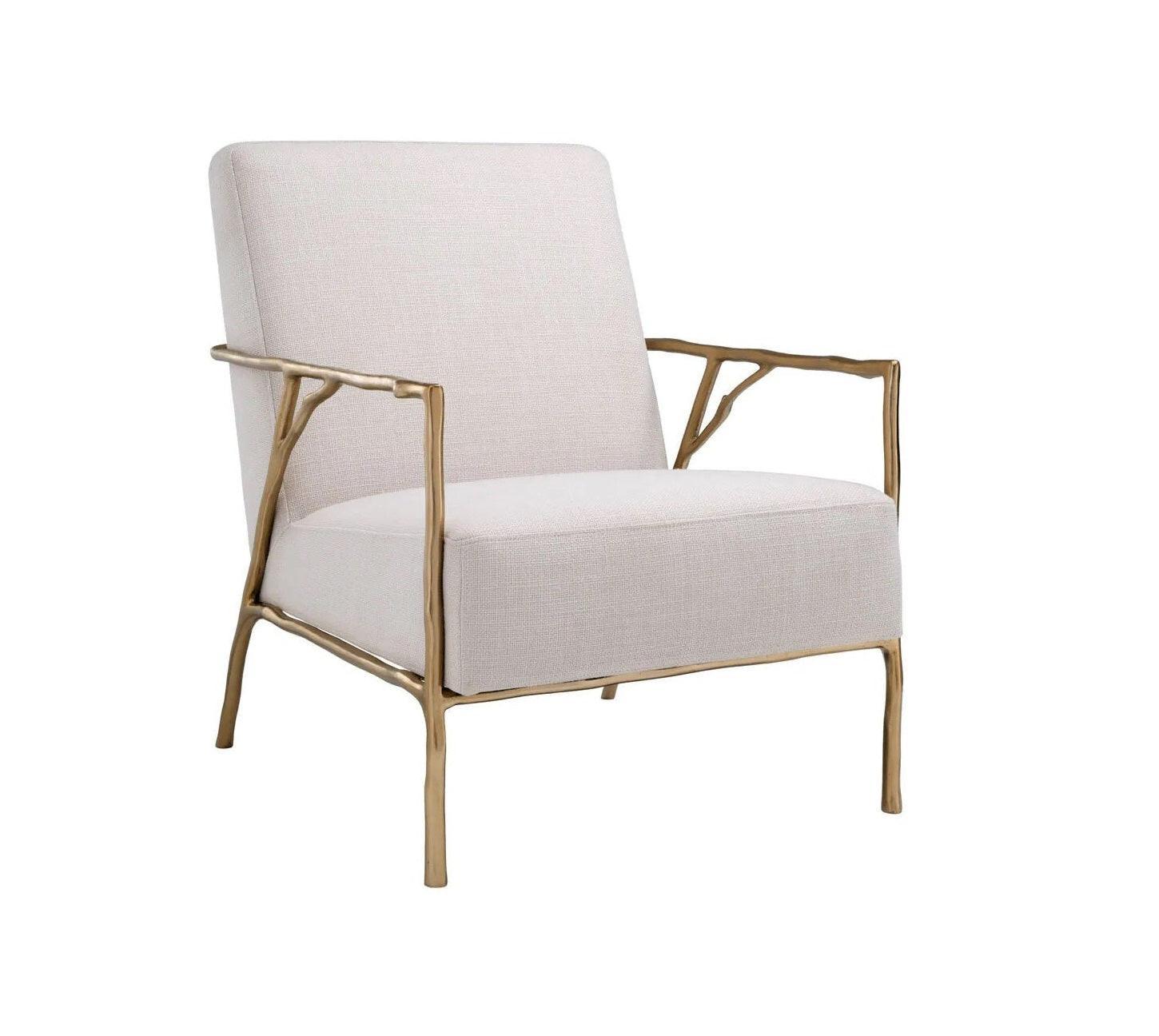 Fotel ANTICO biały ze złotą podstawą Eichholtz Eye on Design