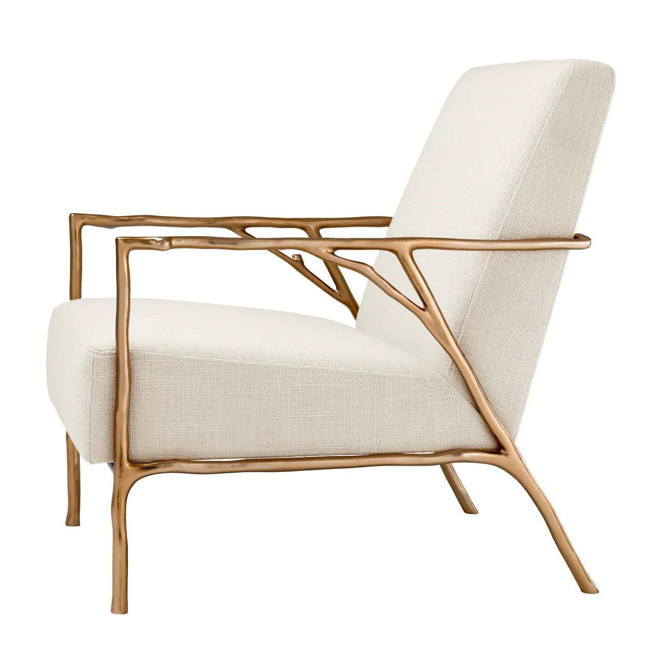 Fotel ANTICO biały ze złotą podstawą Eichholtz Eye on Design