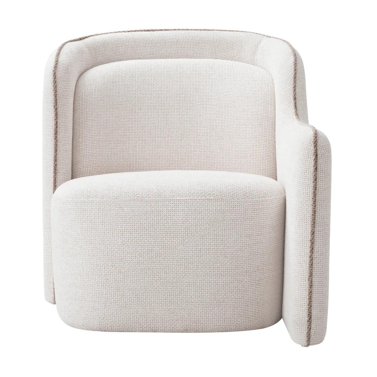 Fotel BARRIER biały z piaskowym wykończeniem Eichholtz Eye on Design