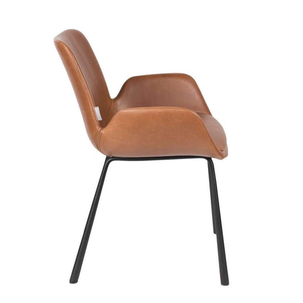 Fotel BRIT ekoskóra brązowy Zuiver Eye on Design