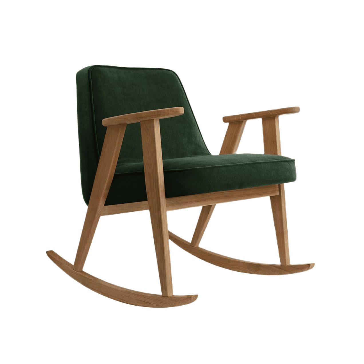 Fotel bujany 366 zielony w tkaninie Velvet Bottle Green 366 concept Eye on Design