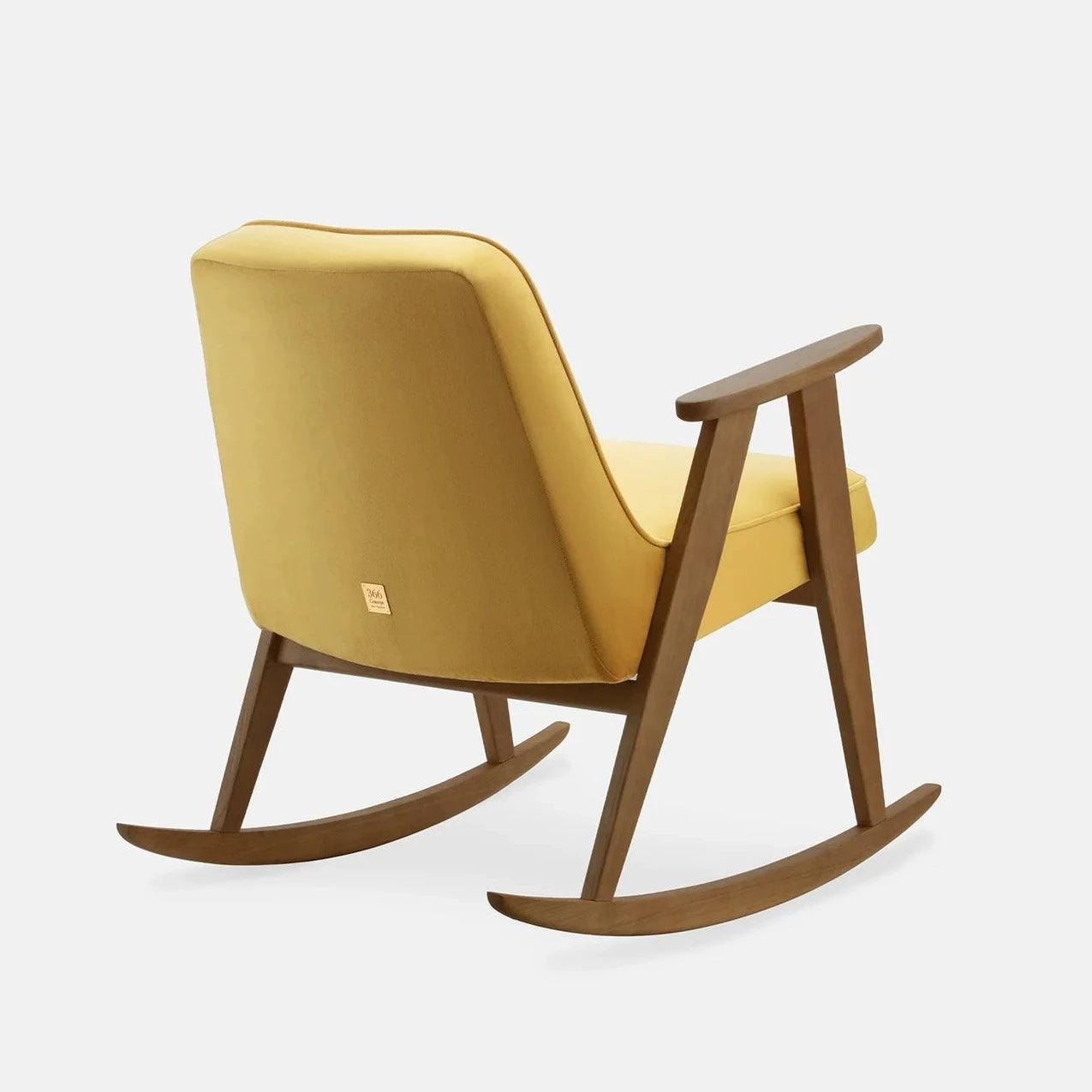 Fotel bujany 366 żółty w tkaninie Shine Velvet Mustard 366 concept Eye on Design
