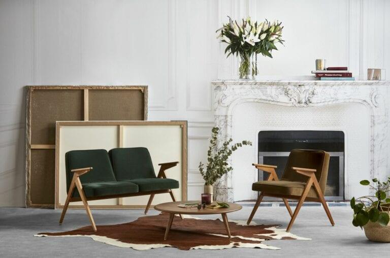 Fotel BUNNY żółty w tkaninie Shine Velvet Mustard 366 concept Eye on Design