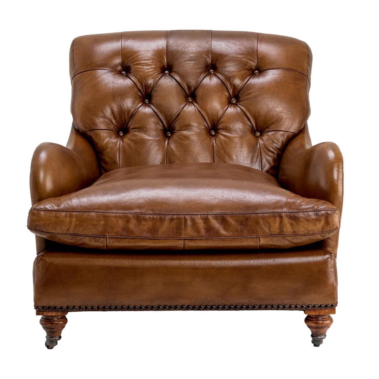 Fotel CALEDONIAN brązowa skóra Eichholtz Eye on Design