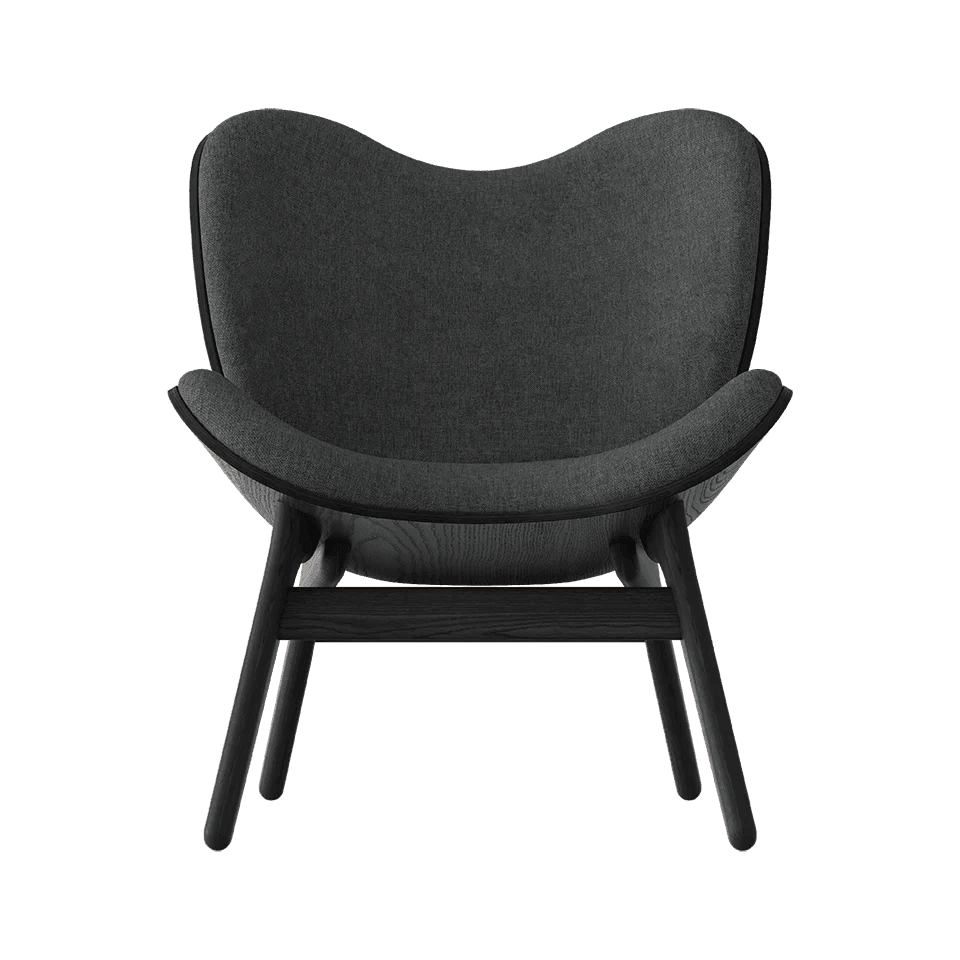 Fotel CONVERSATION PIECE antracytowy z czarną podstawą UMAGE Eye on Design