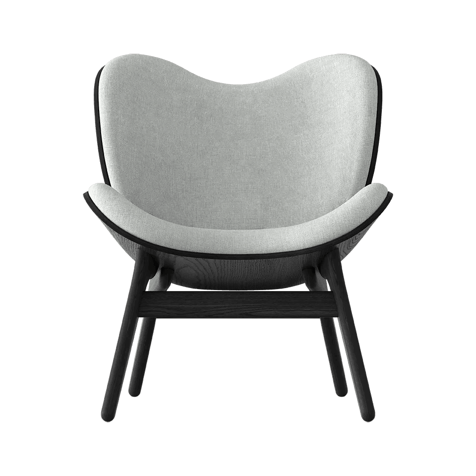 Fotel CONVERSATION PIECE baby blue z czarną podstawą – Umage