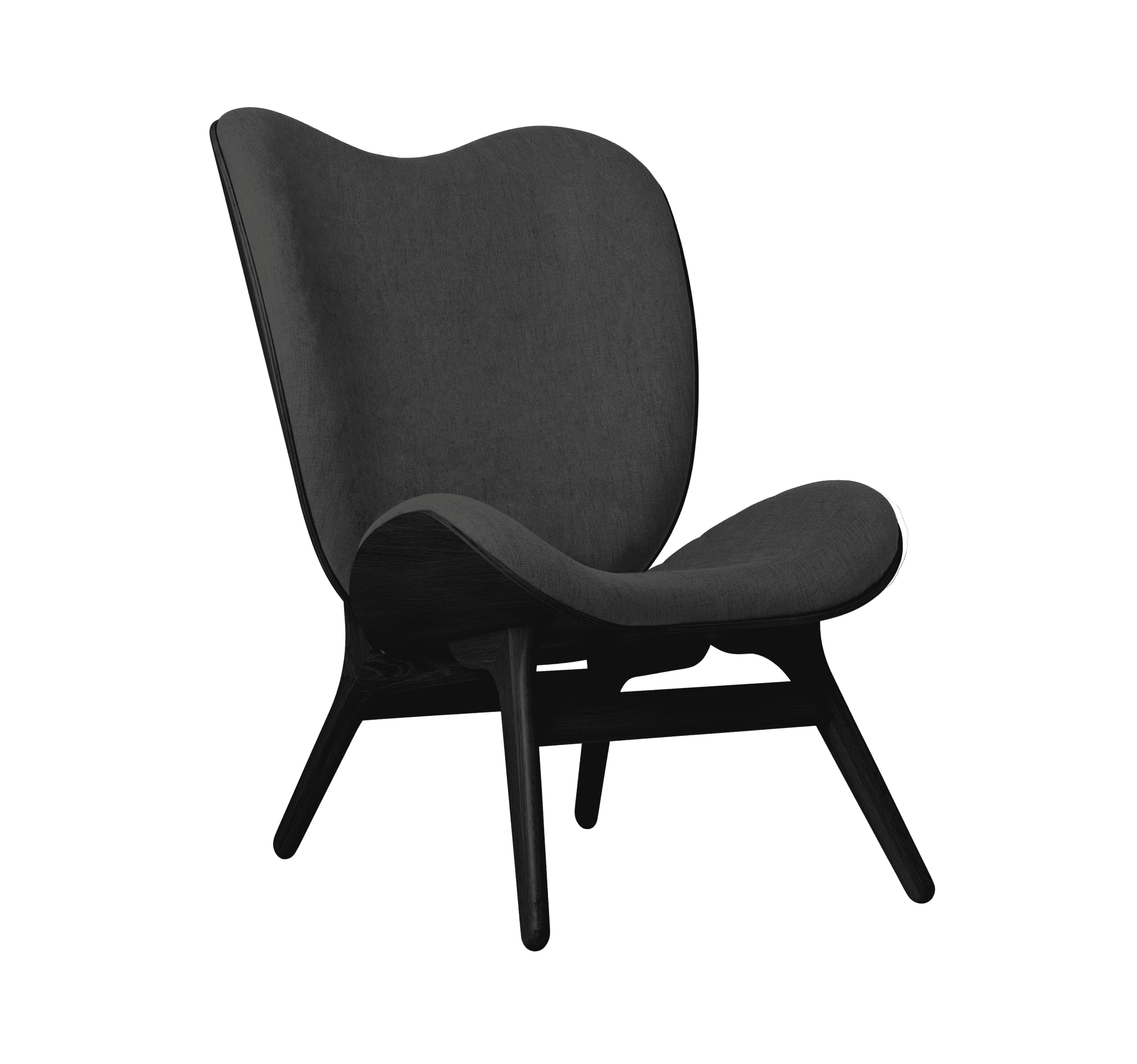 Fotel CONVERSATION PIECE TALL antracytowy z czarną podstawą UMAGE Eye on Design