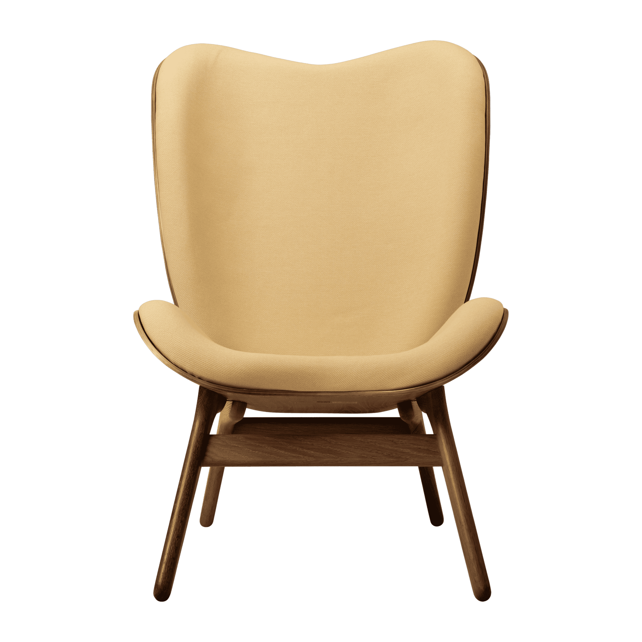 Fotel CONVERSATION PIECE TALL żółty z ciemno dębową podstawą – Umage
