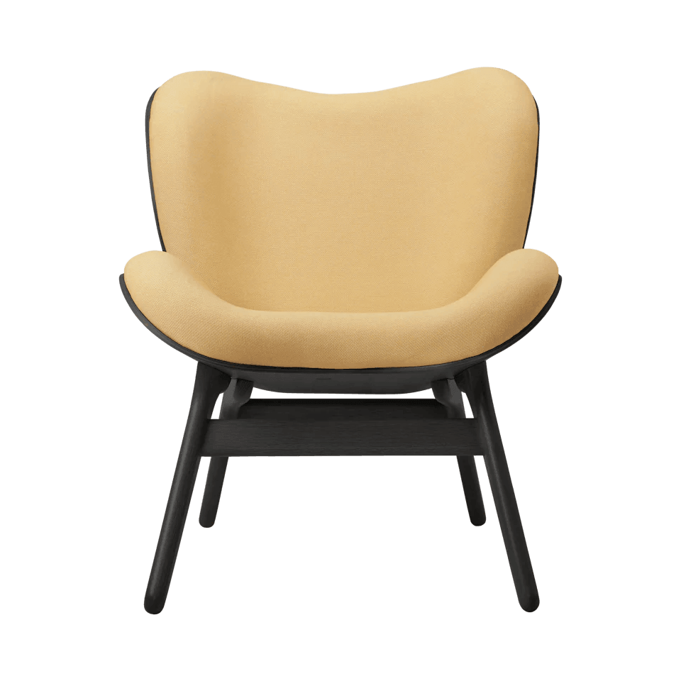 Fotel CONVERSATION PIECE żółty z czarną podstawą UMAGE Eye on Design