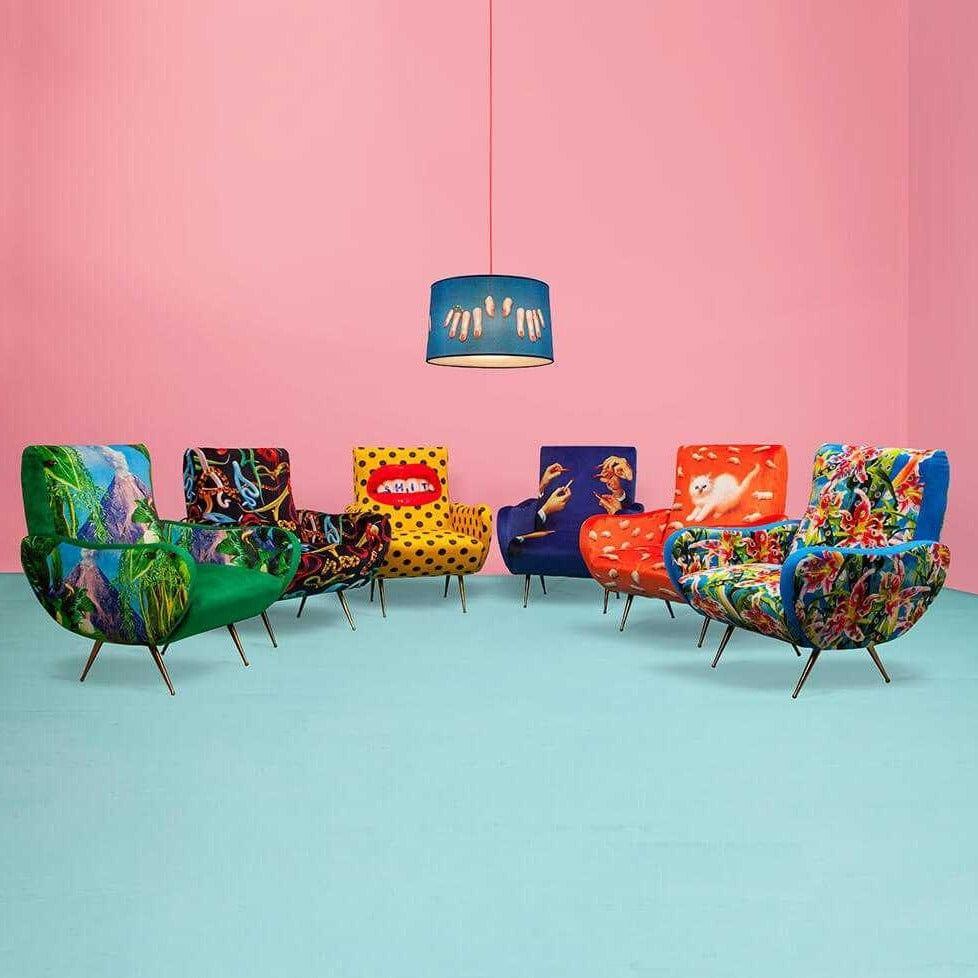 Fotel FLOWERS niebieski Seletti Eye on Design