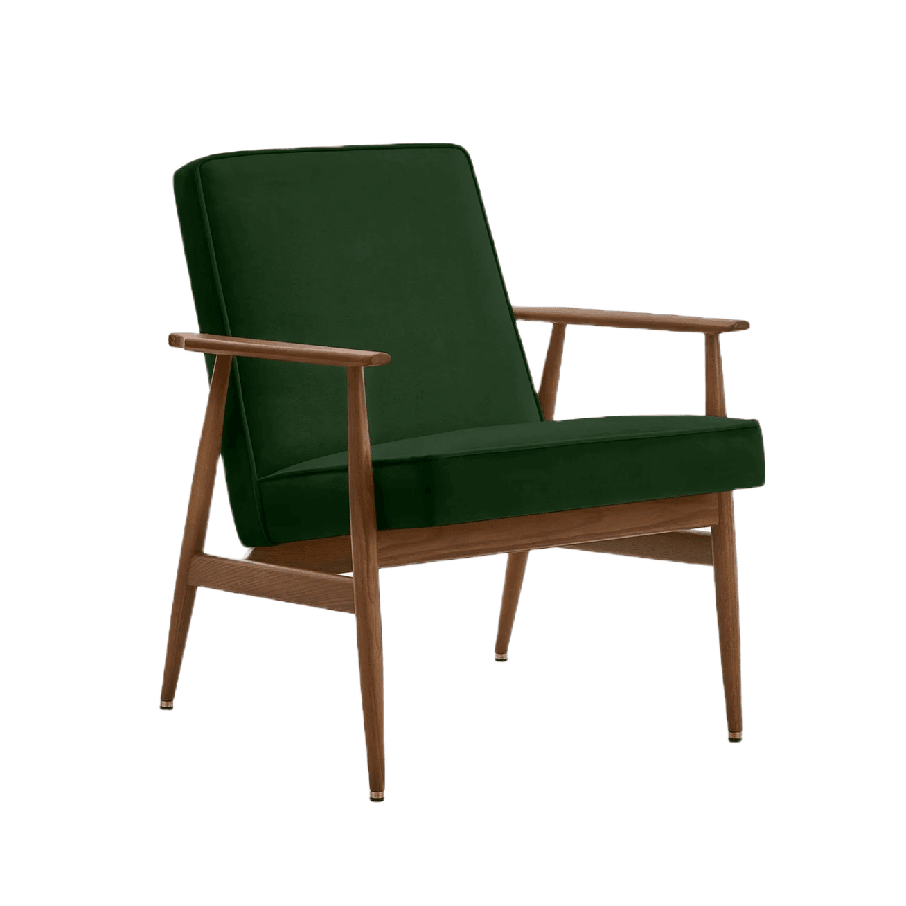 Fotel FOX zielony w tkaninie Velvet Bottle Green – 366 concept