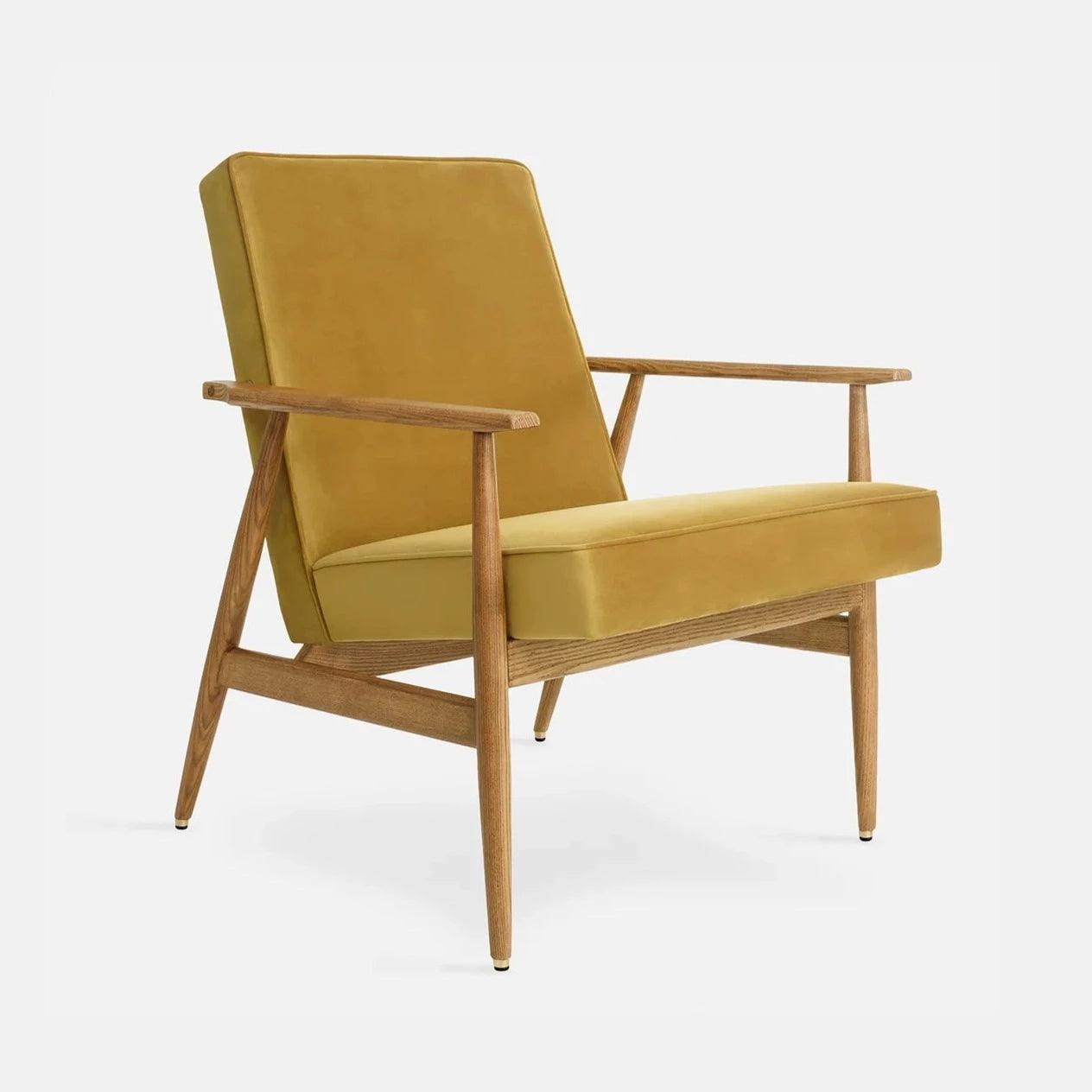 Fotel FOX żółty w tkaninie Shine Velvet Mustard 366 concept Eye on Design