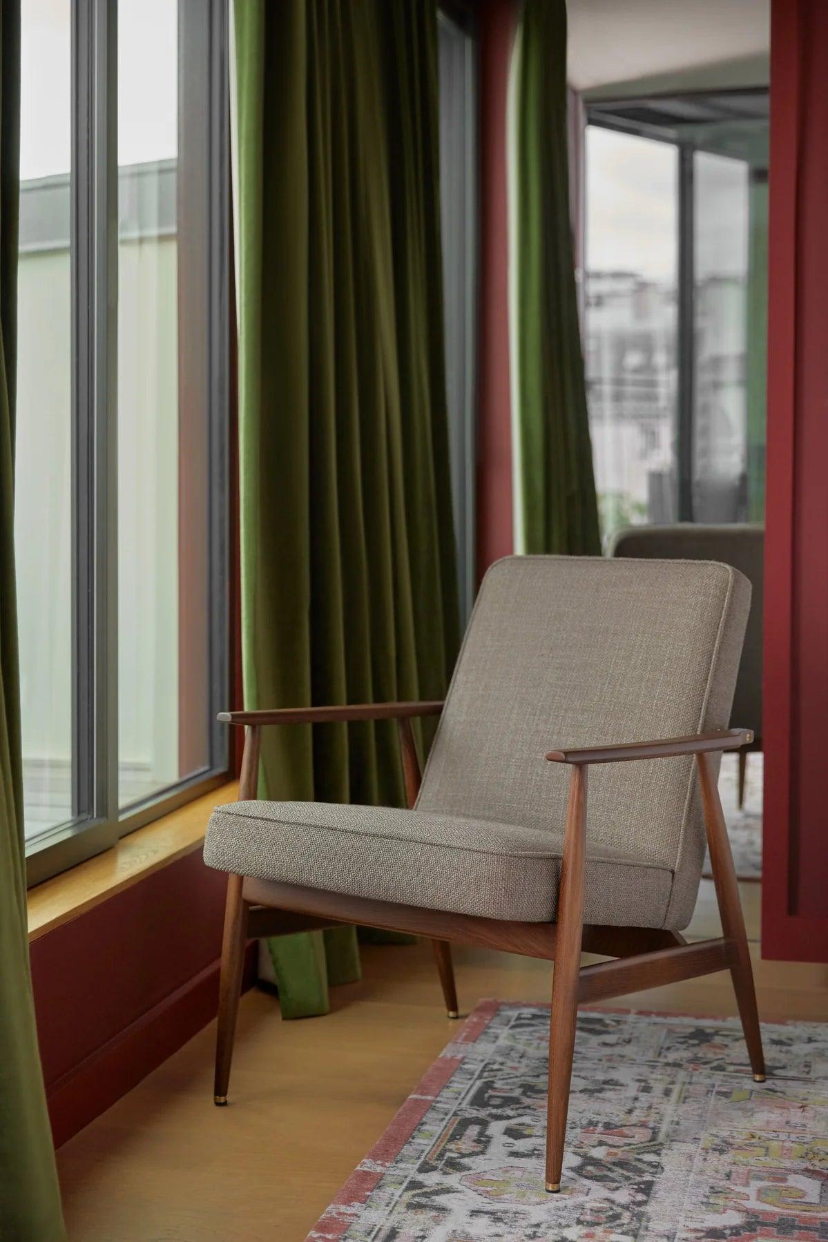 Fotel FOX żółty w tkaninie Shine Velvet Mustard 366 concept Eye on Design