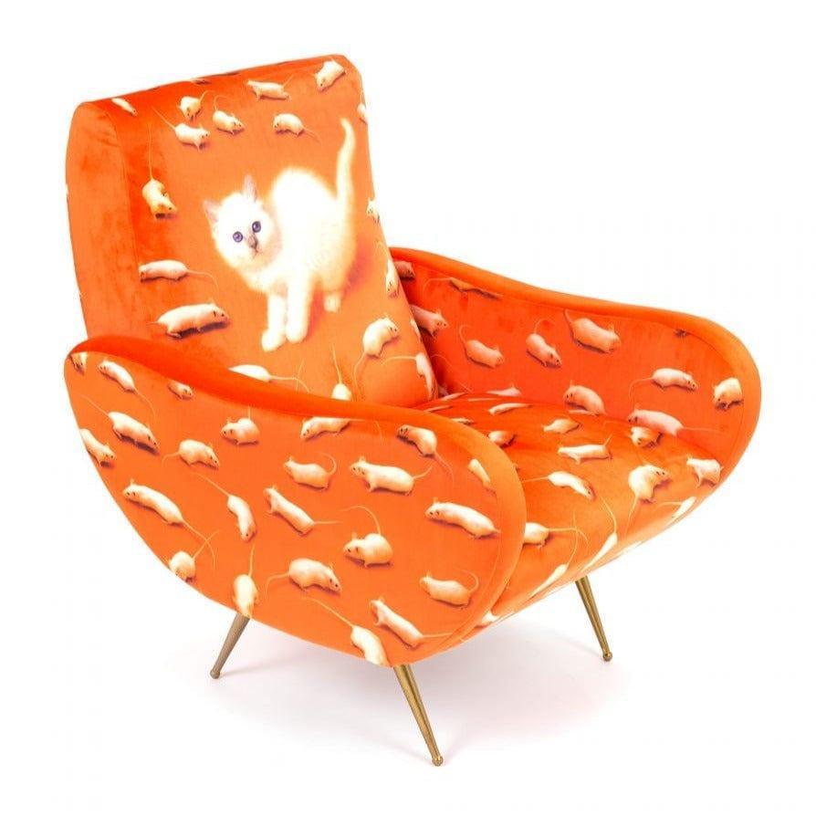 Fotel KITTEN pomarańczowy Seletti Eye on Design