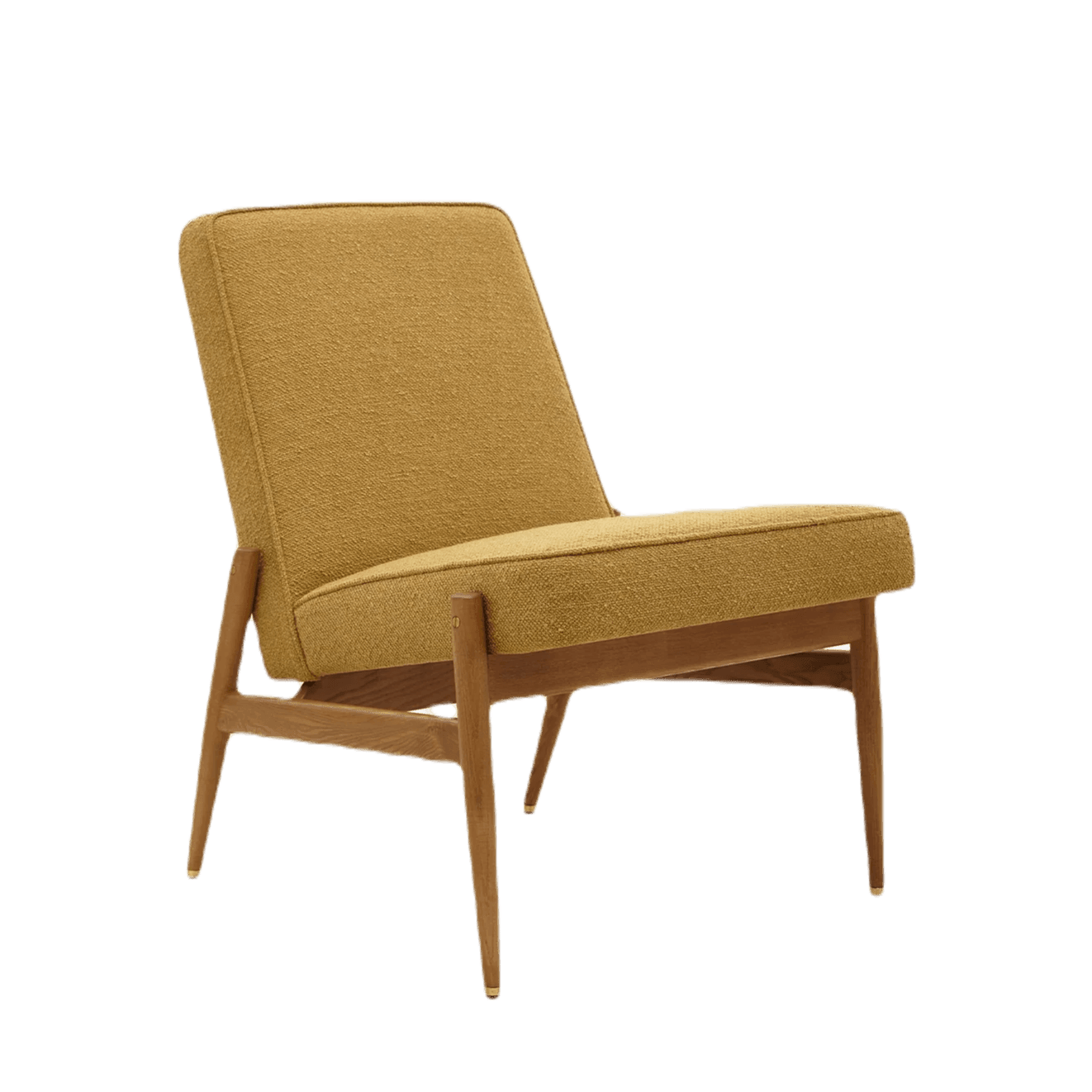 Fotel klubowy FOX żółty w tkaninie Boucle Mustard – 366 concept