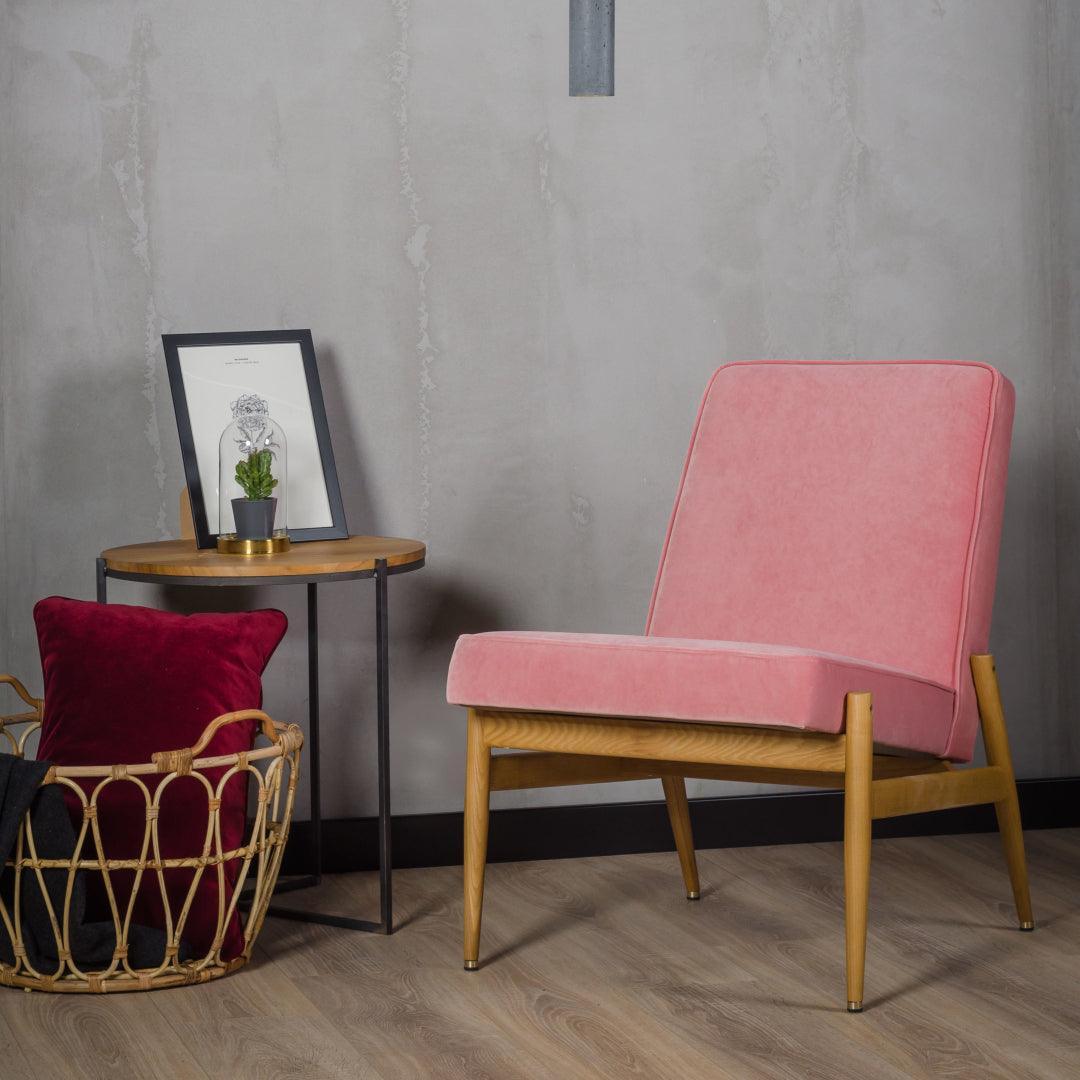 Fotel klubowy FOX żółty w tkaninie Boucle Mustard – 366 concept
