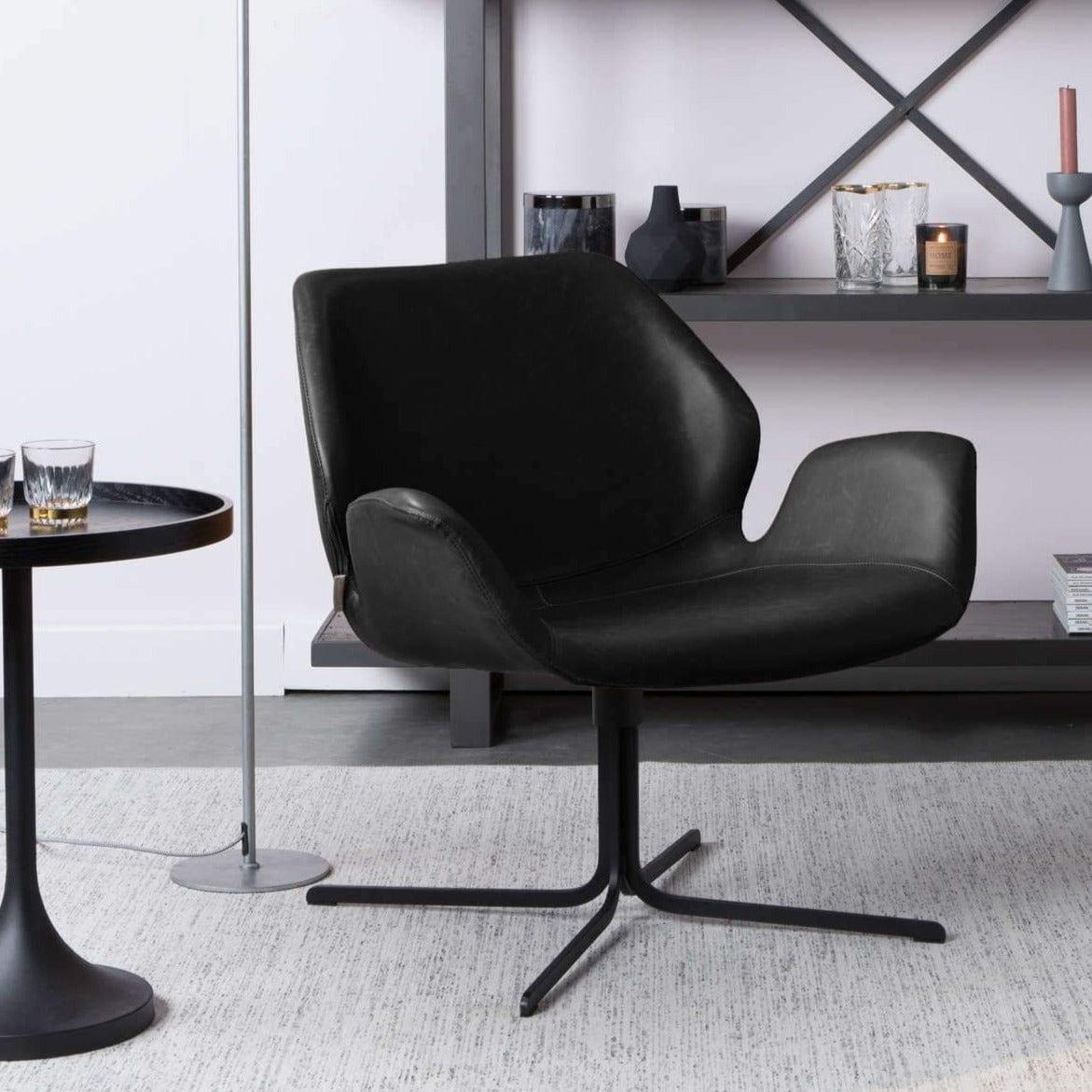 Fotel lounge NIKKI czarny Zuiver Eye on Design
