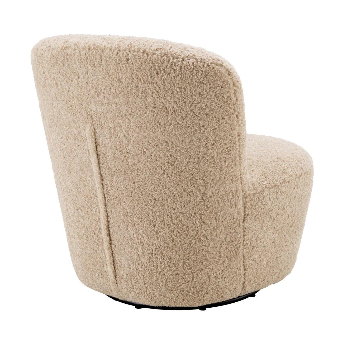 Fotel obrotowy futrzany DORIA piaskowy Eichholtz Eye on Design