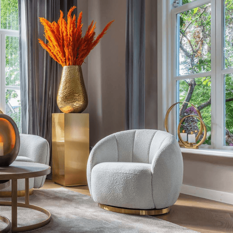 Fotel obrotowy JAGO biały boucle Richmond Interiors Eye on Design