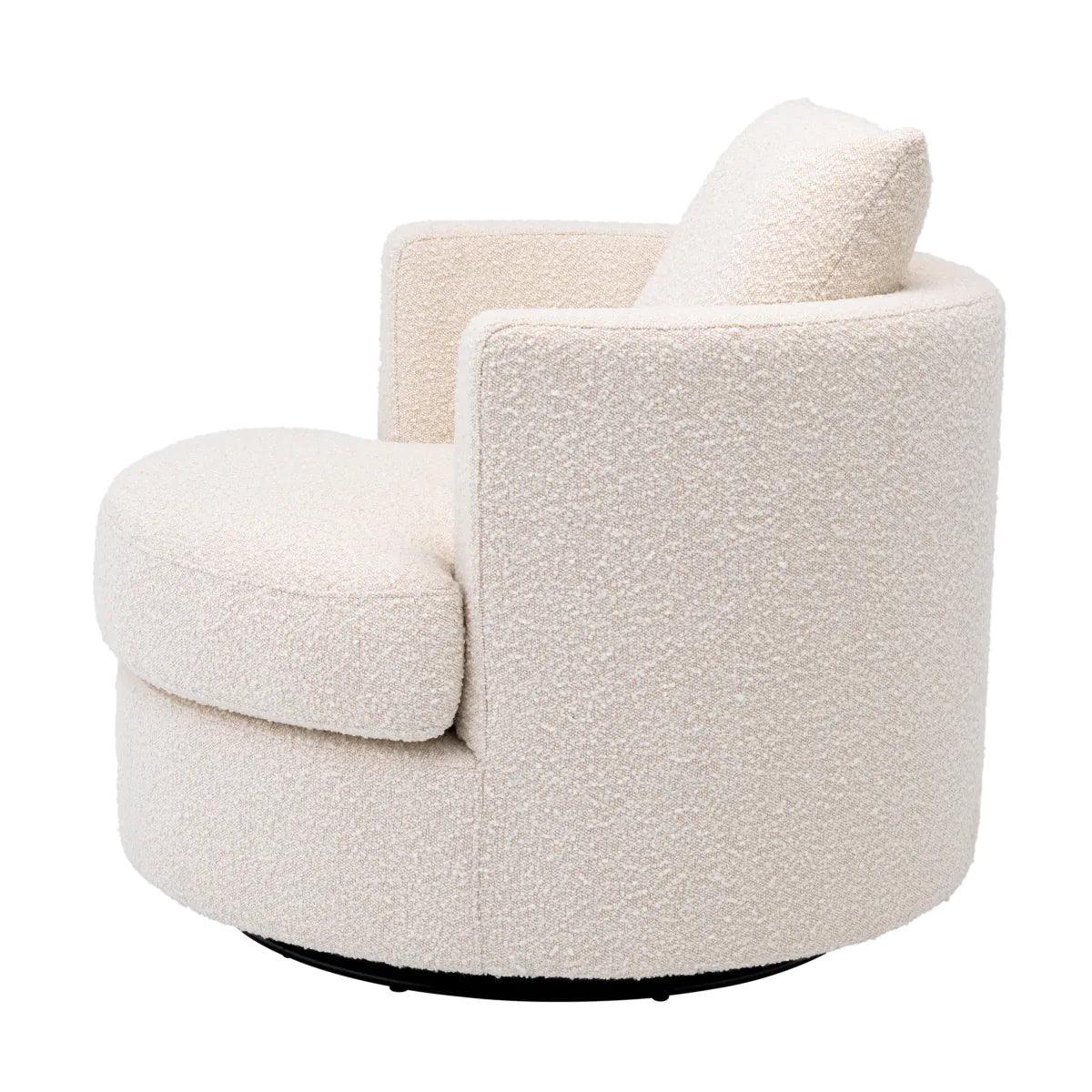 Fotel obrotowy w tkaninie boucle FELIX kremowy Eichholtz Eye on Design