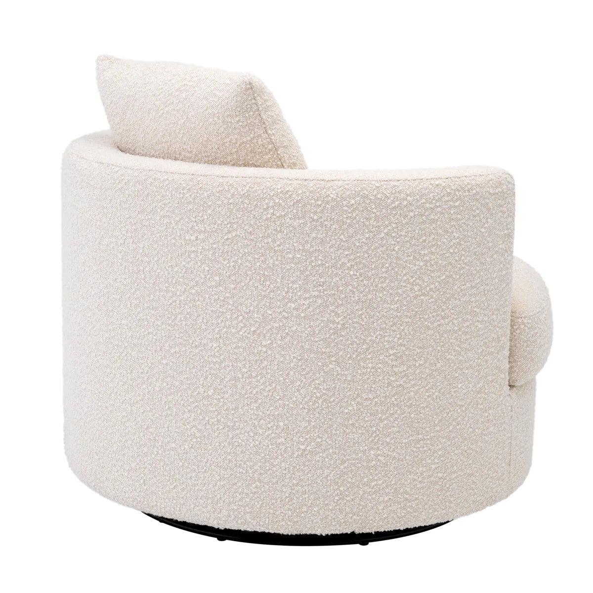 Fotel obrotowy w tkaninie boucle FELIX kremowy Eichholtz Eye on Design