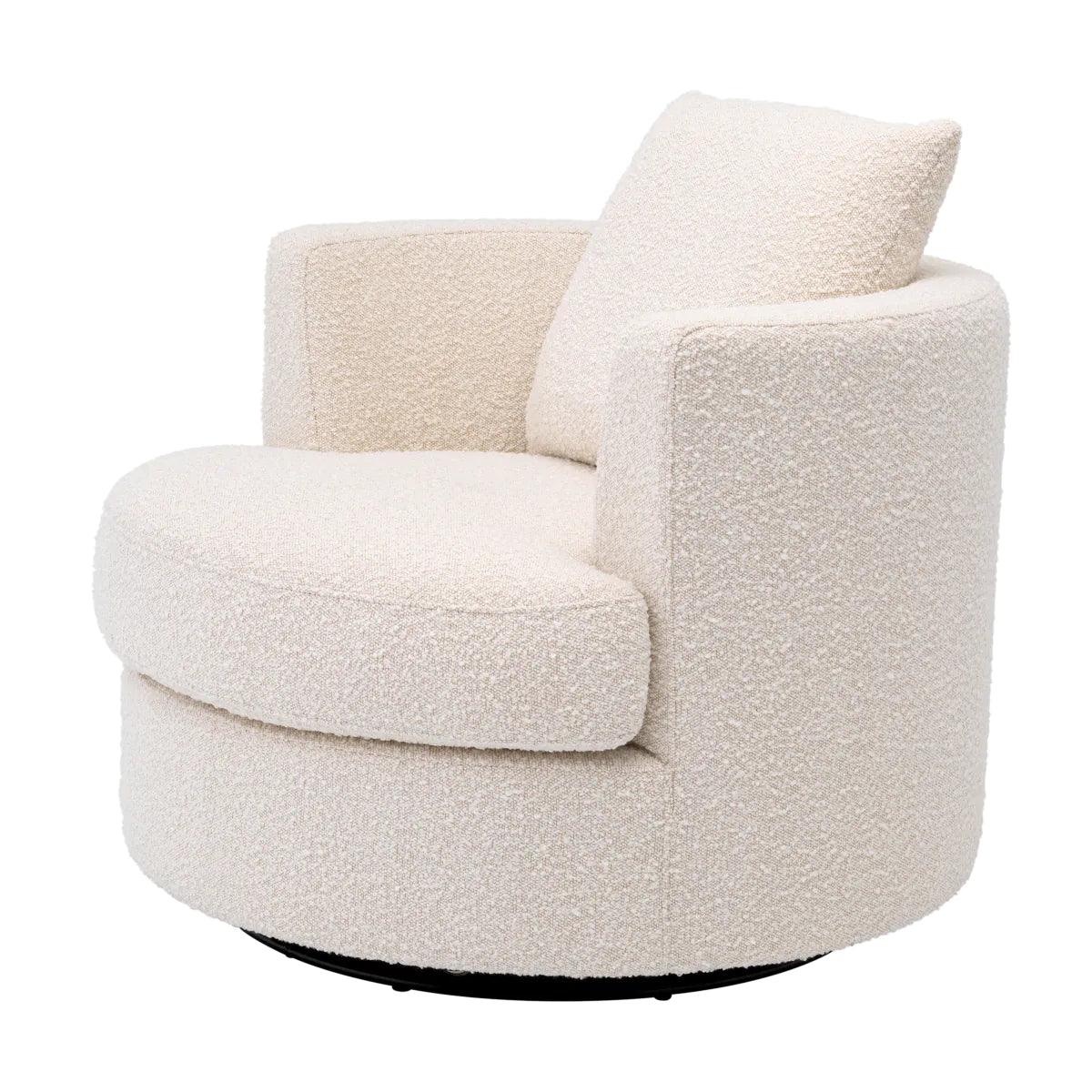 Fotel obrotowy w tkaninie boucle FELIX kremowy Eichholtz Eye on Design