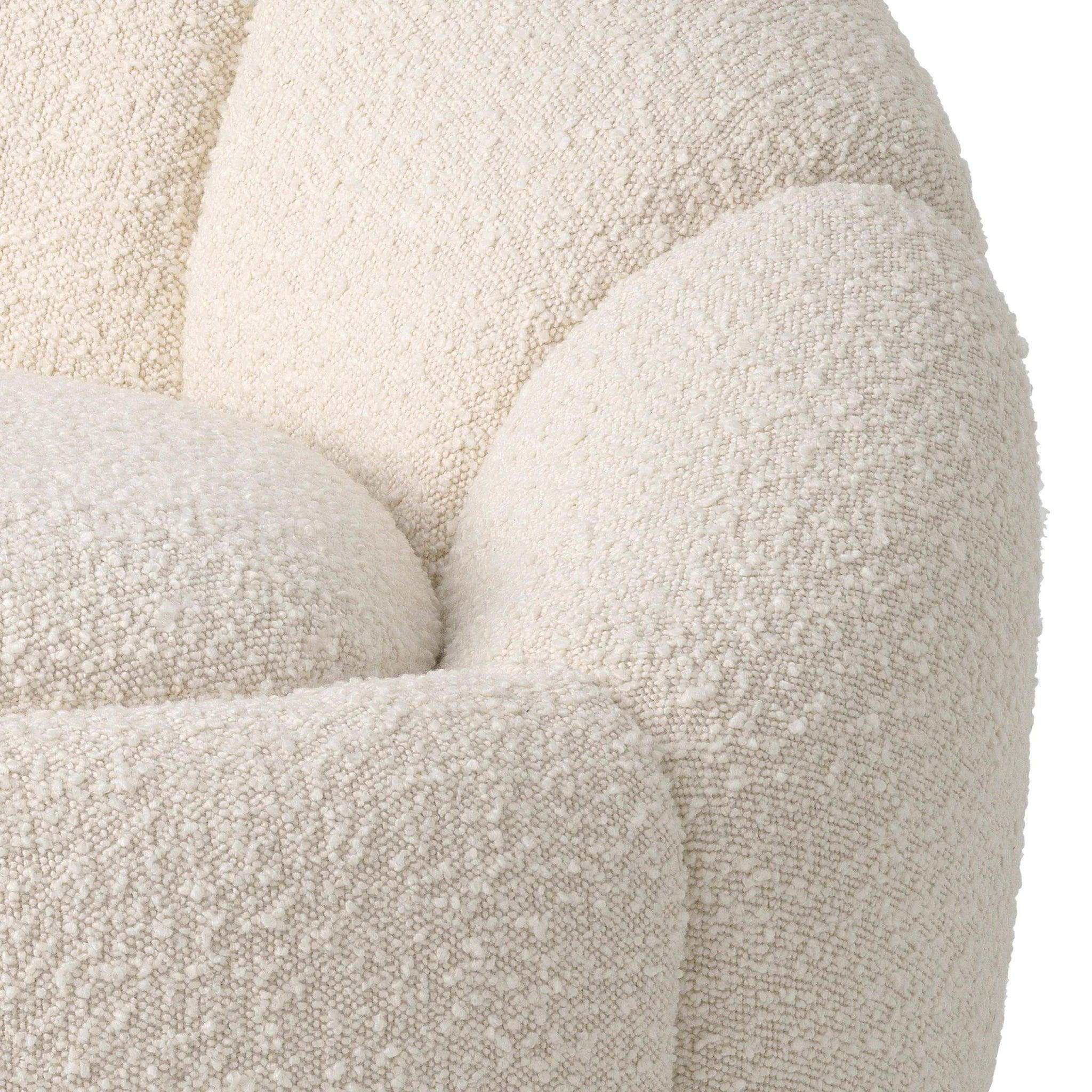 Fotel obrotowy w tkaninie boucle INGER kremowy Eichholtz Eye on Design