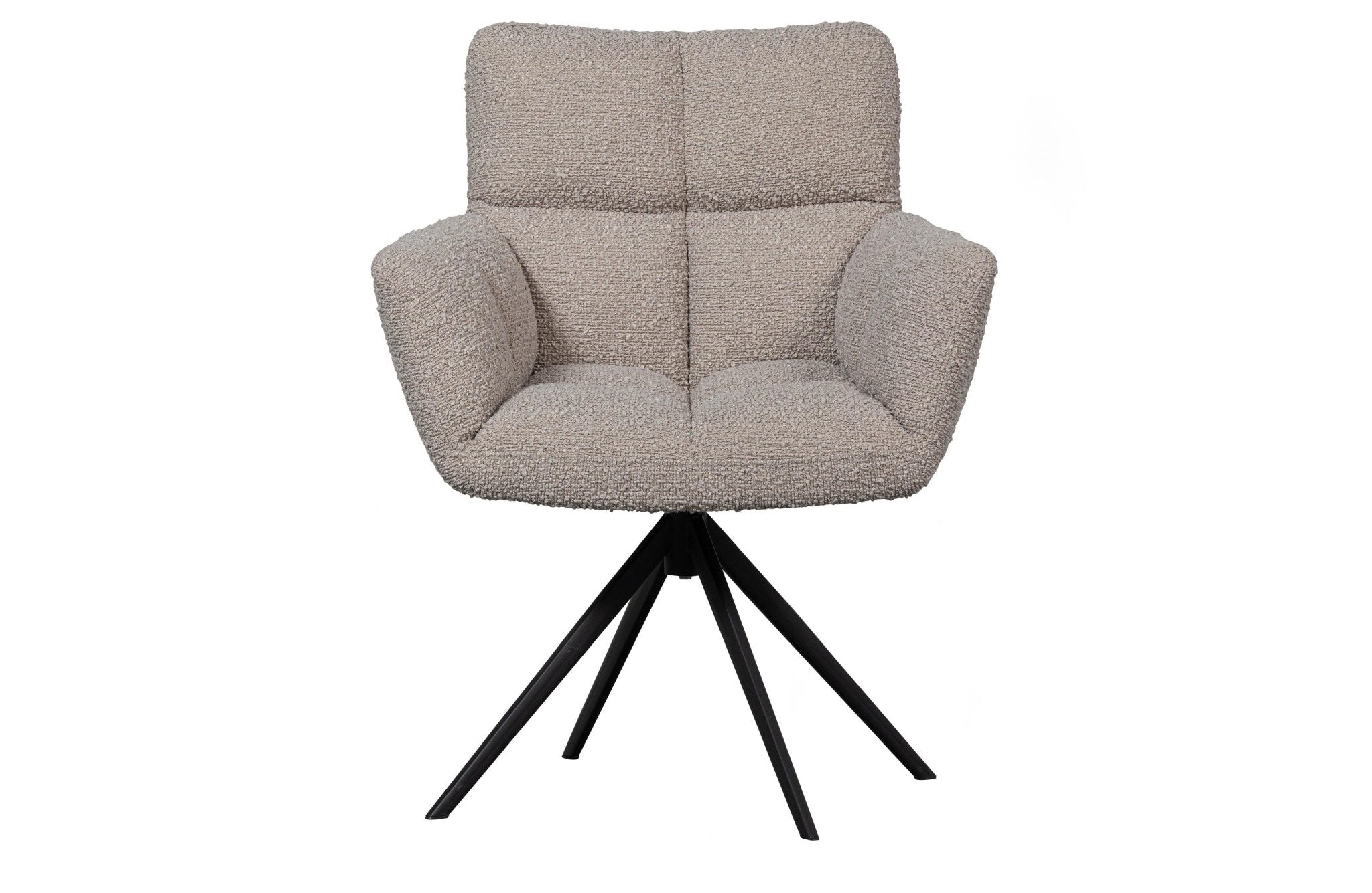 Fotel obrotowy z podłokietnikami VINNY boucle piaskowy Woood Exclusive Eye on Design