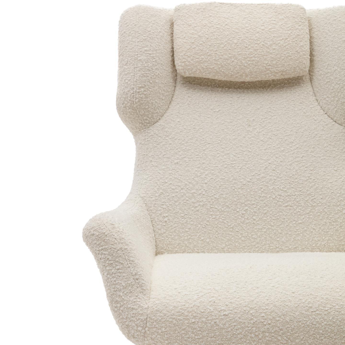 Fotel obrotowy ZALINA biały baranek – Kave Home