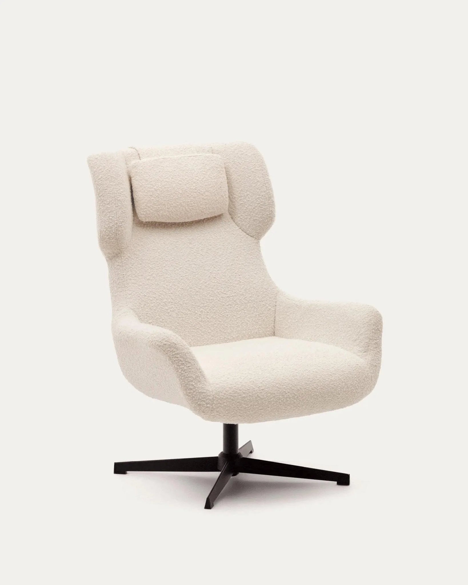 Fotel obrotowy ZALINA biały baranek – Kave Home