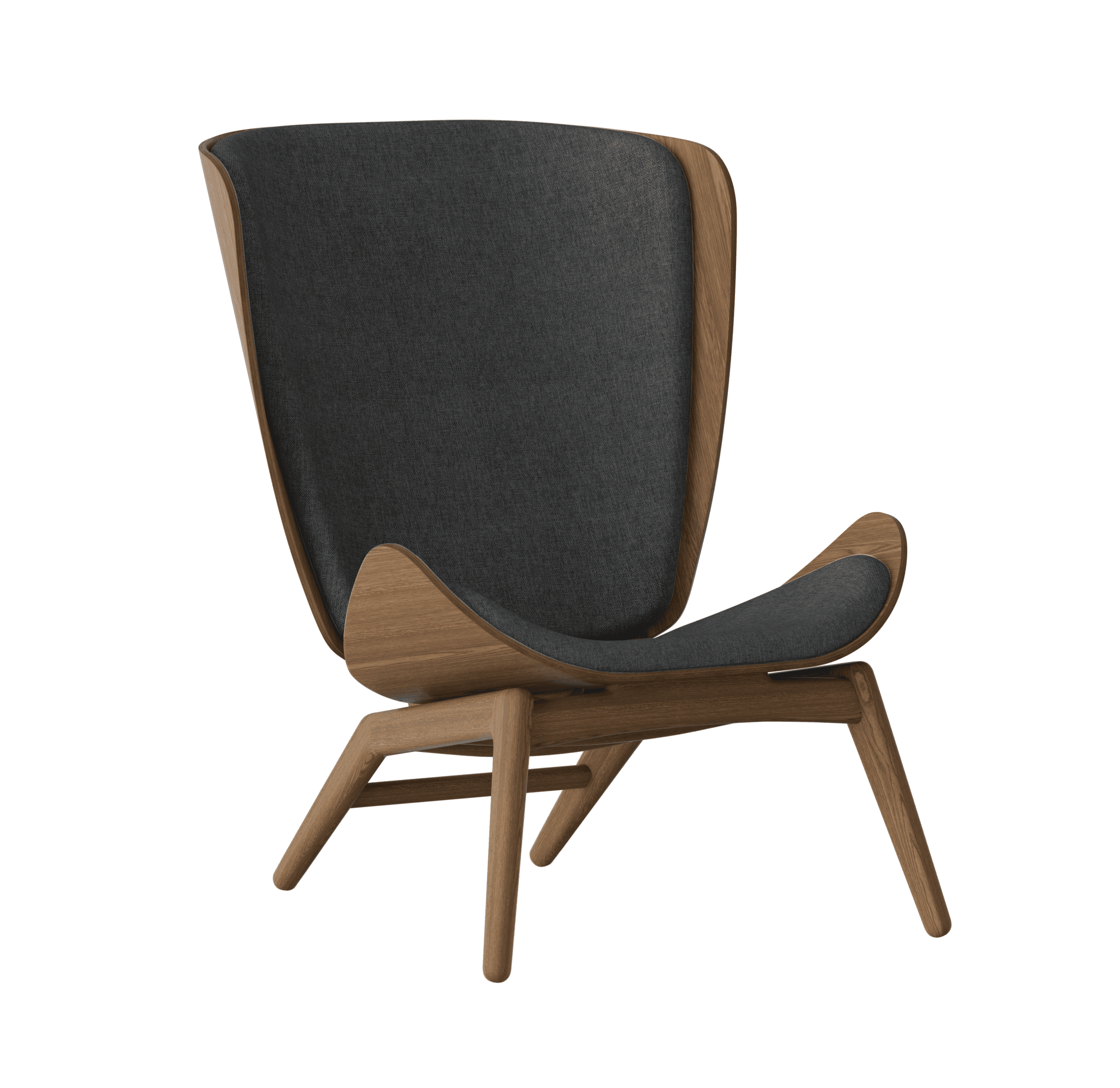 Fotel READER antracytowy z ciemno dębową podstawą UMAGE Eye on Design