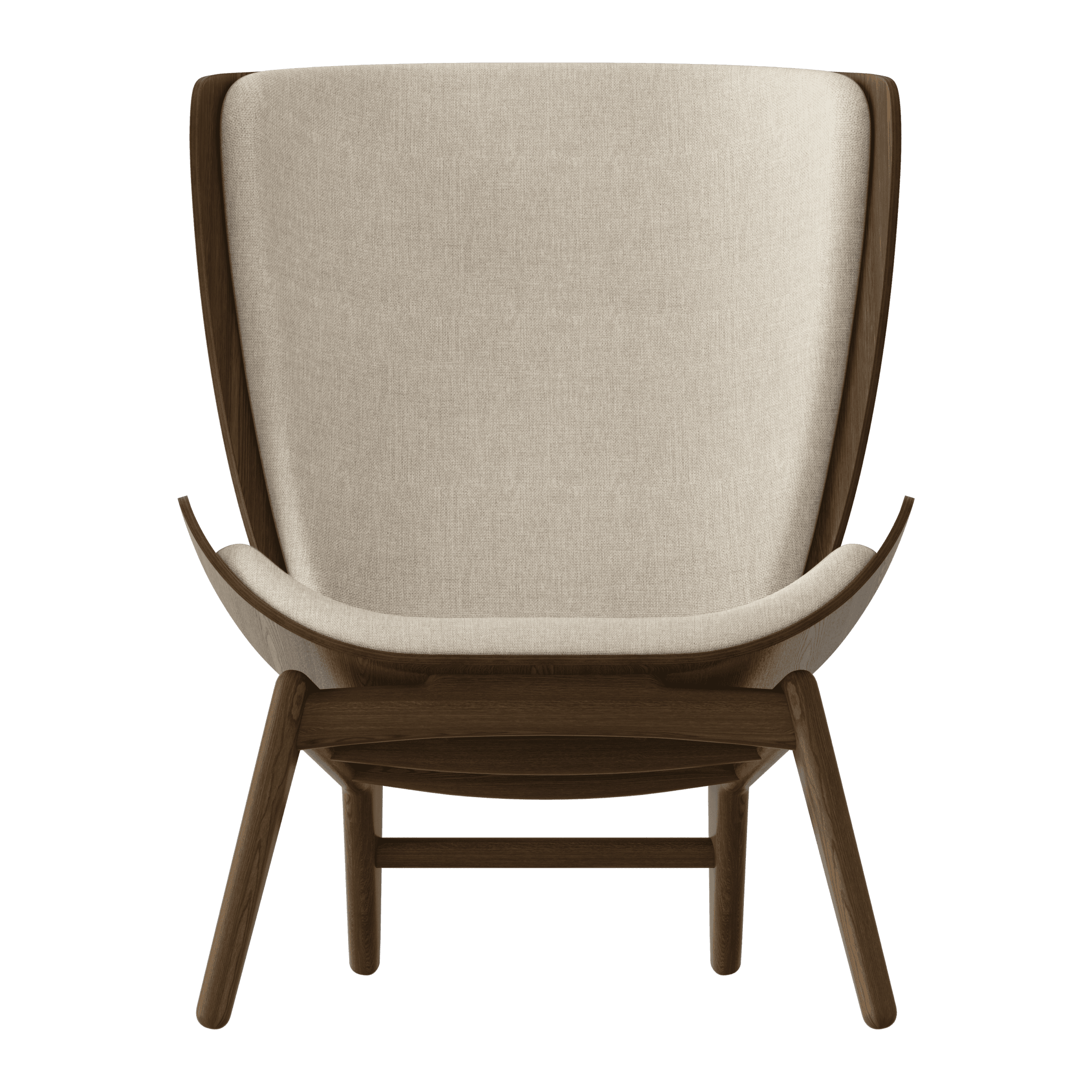 Fotel READER beżowy z ciemno dębową podstawą UMAGE Eye on Design