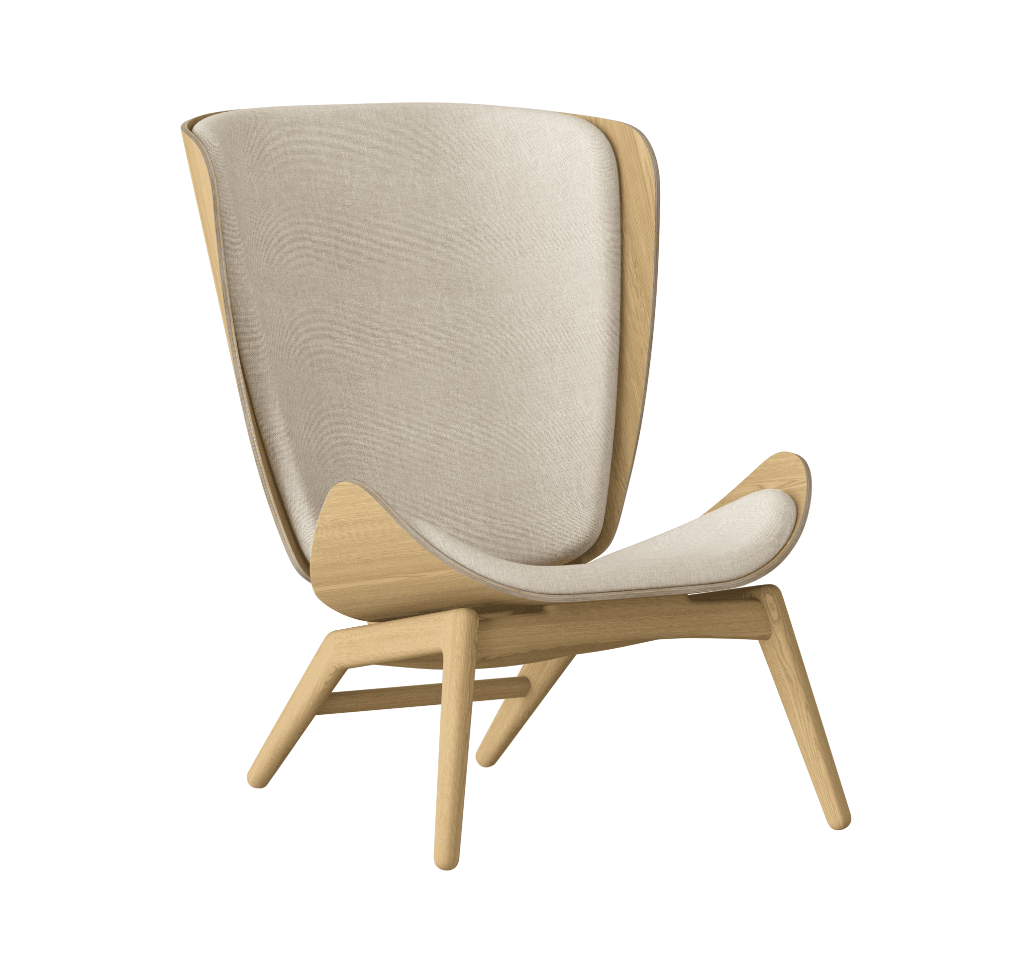 Fotel READER beżowy z dębową podstawą UMAGE Eye on Design