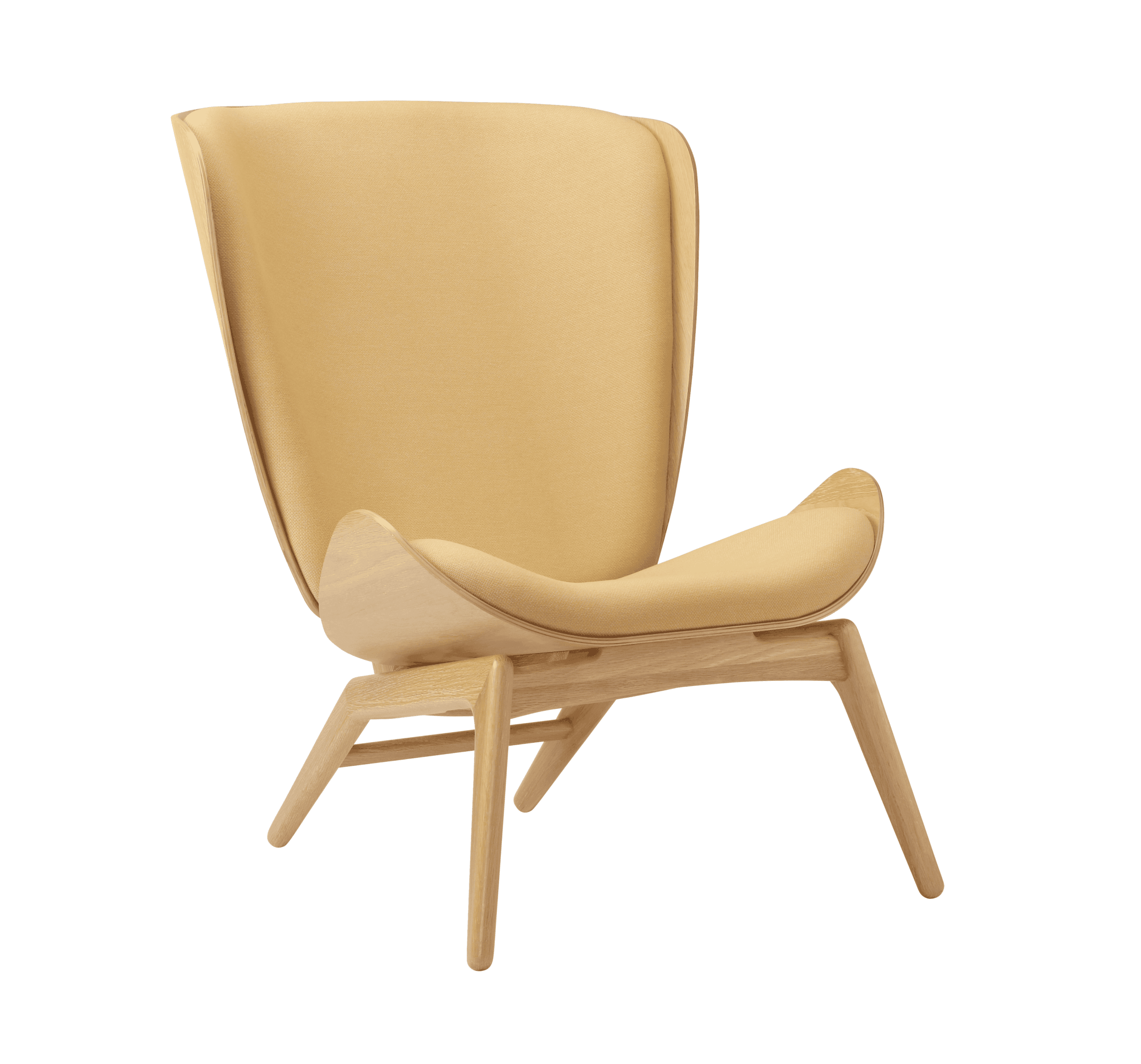 Fotel READER żółty z dębową podstawą UMAGE Eye on Design